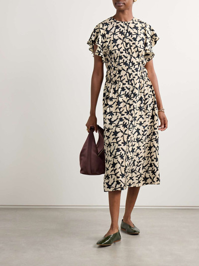 ULLA JOHNSON Anais printed crepe midi dress outlook