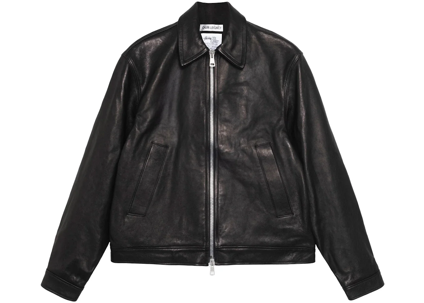 Stussy x Our Legacy Work Shop Blouson Leather Jacket Black - 1