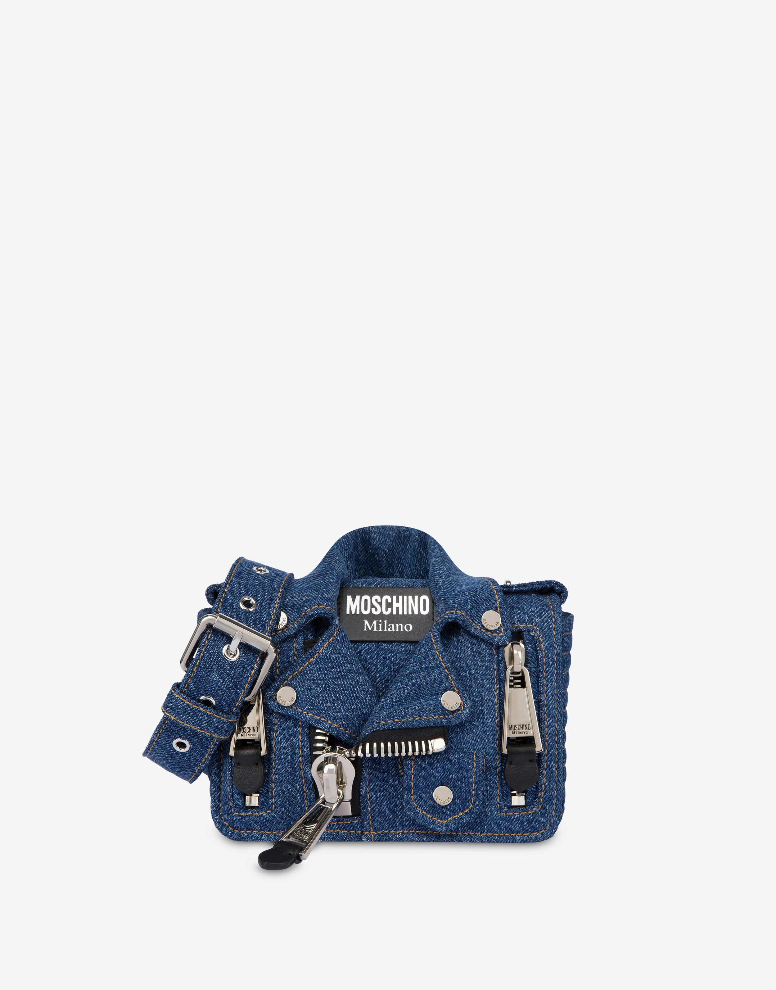 DENIM MOSCHINO BIKER BAG - 1