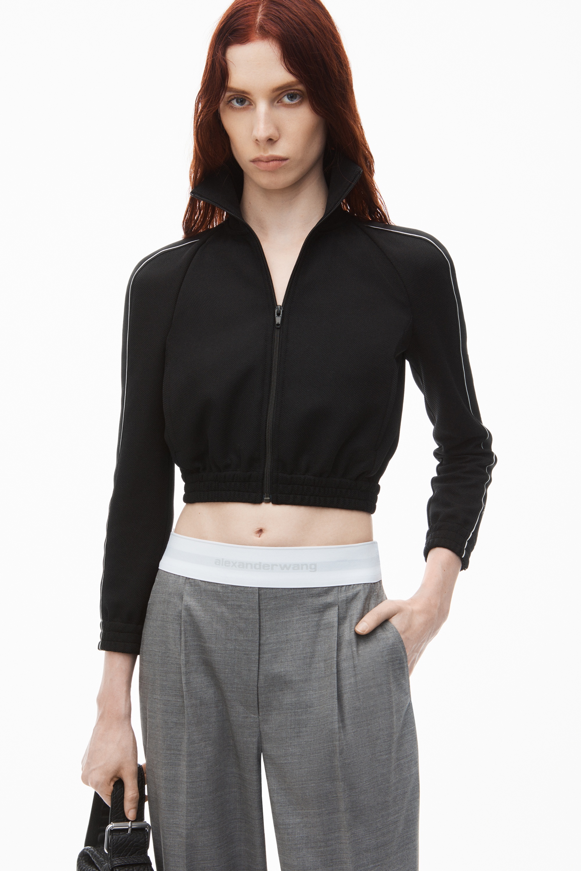 High-Waist Pleated Pant with Logo Elastic - 3