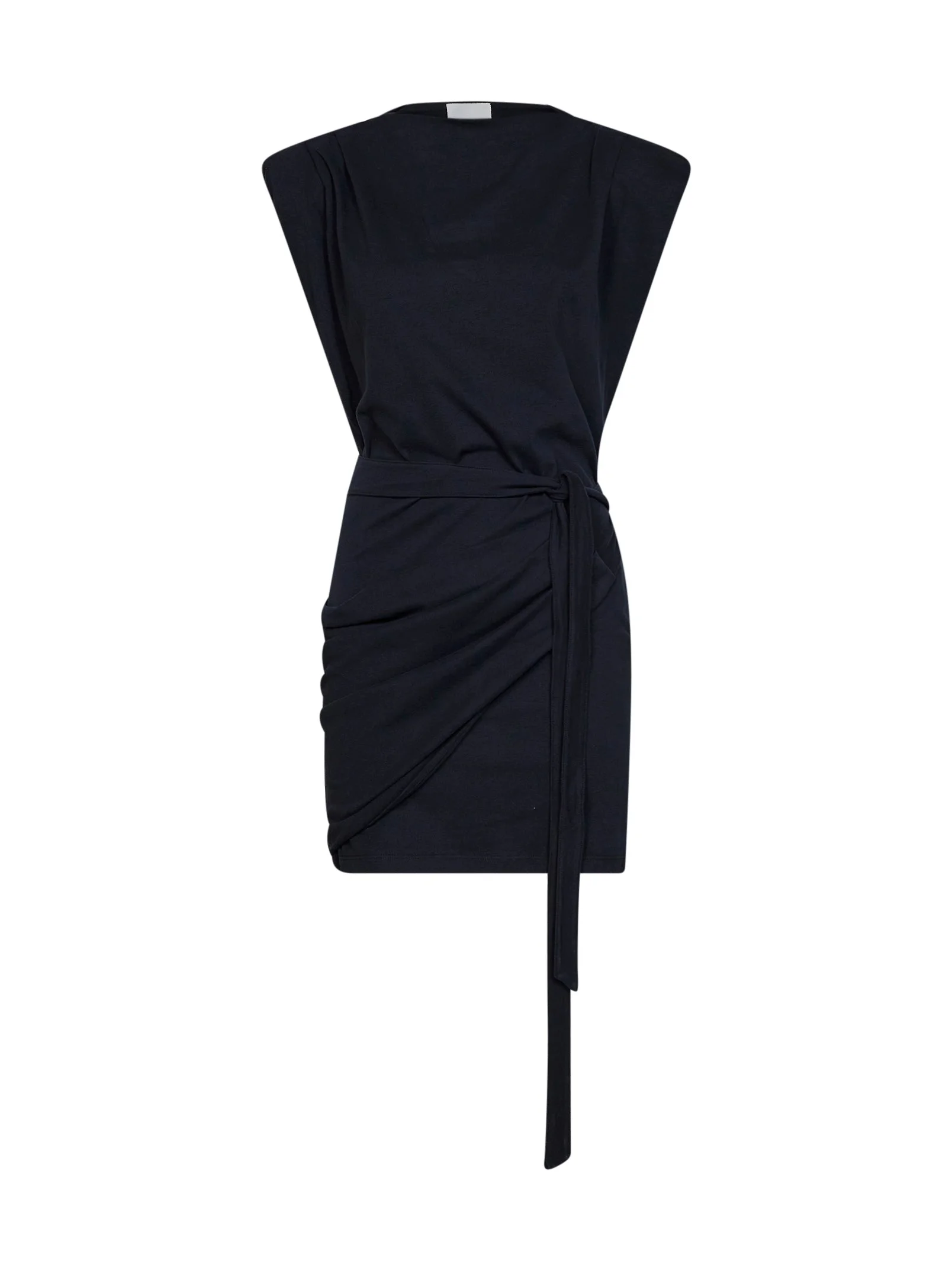 Black jersey Marielle draped mini dress - 1