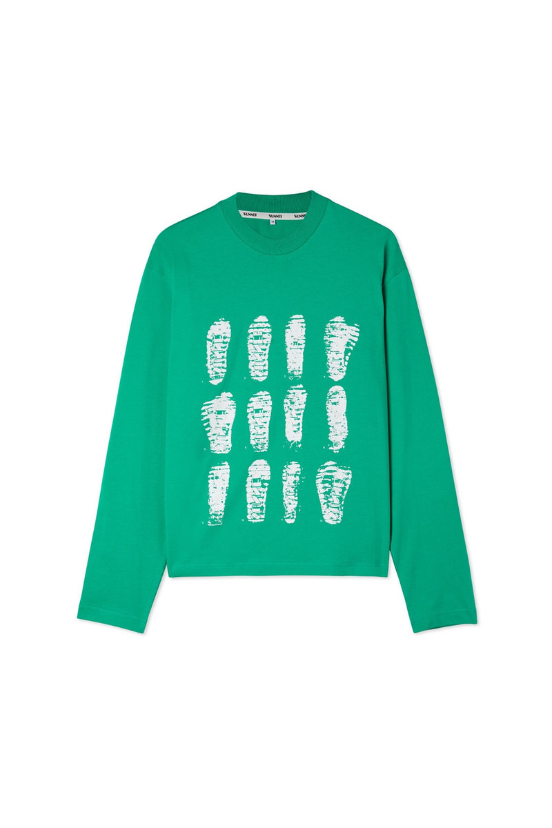 DREAMY FOOTPRINT LONGSLEEVE T-SHIRT / fern / green 1