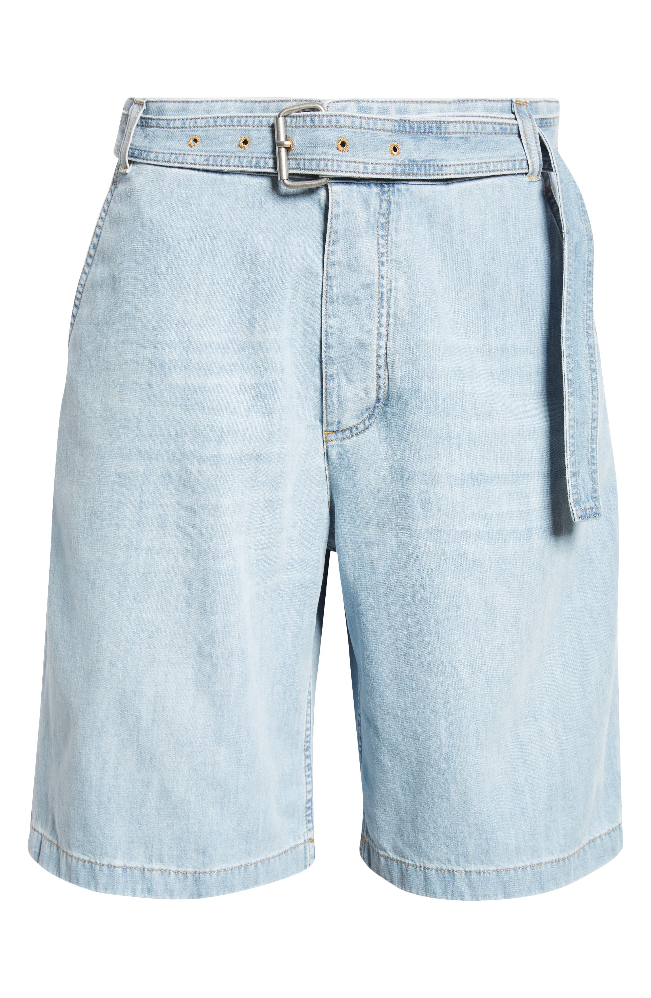 Belted Denim Shorts - 5