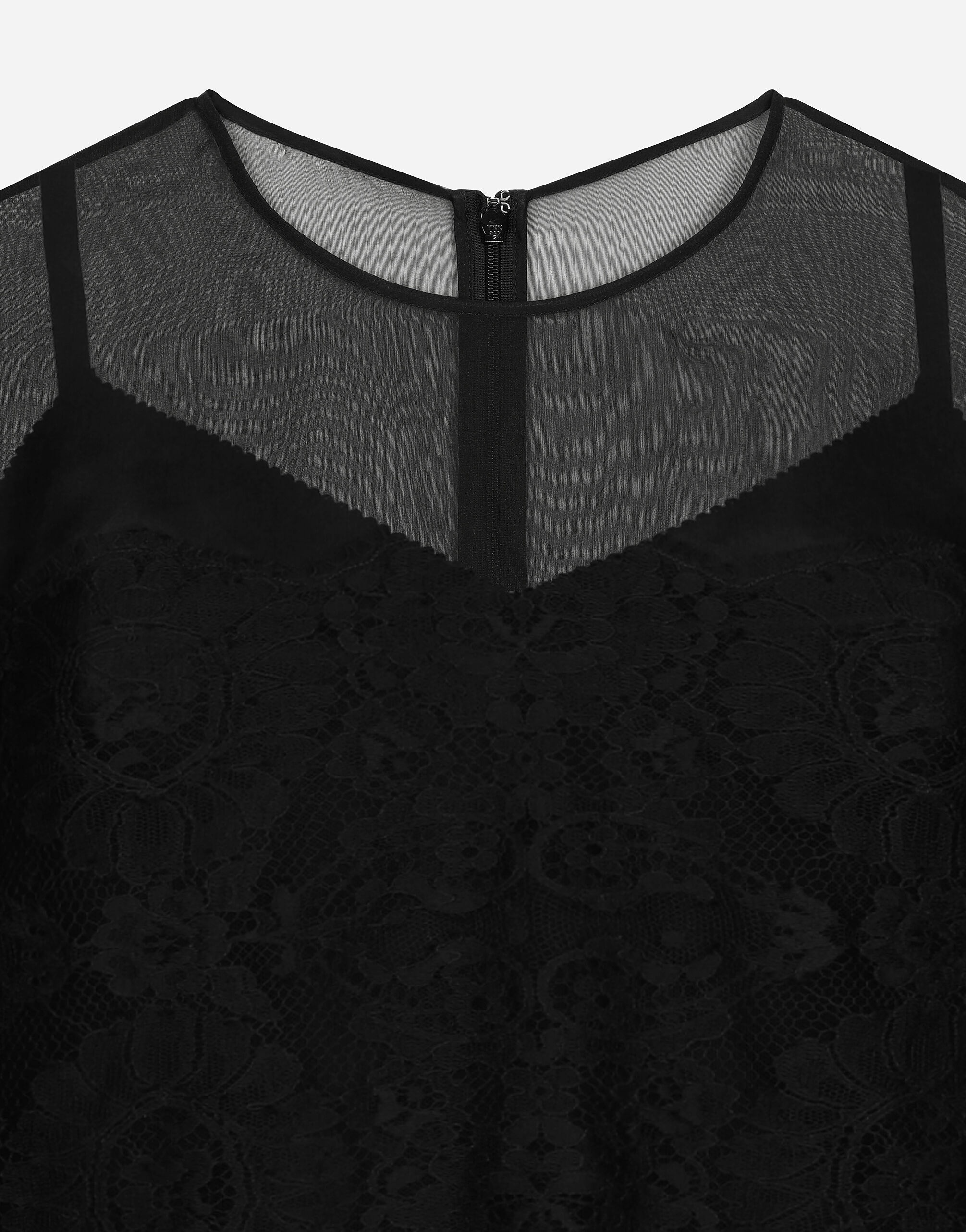 Short organza dress with lace inlay - 7