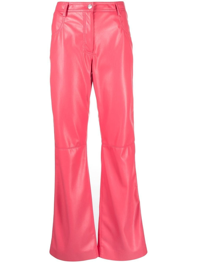faux-leather straight-leg trousers 1