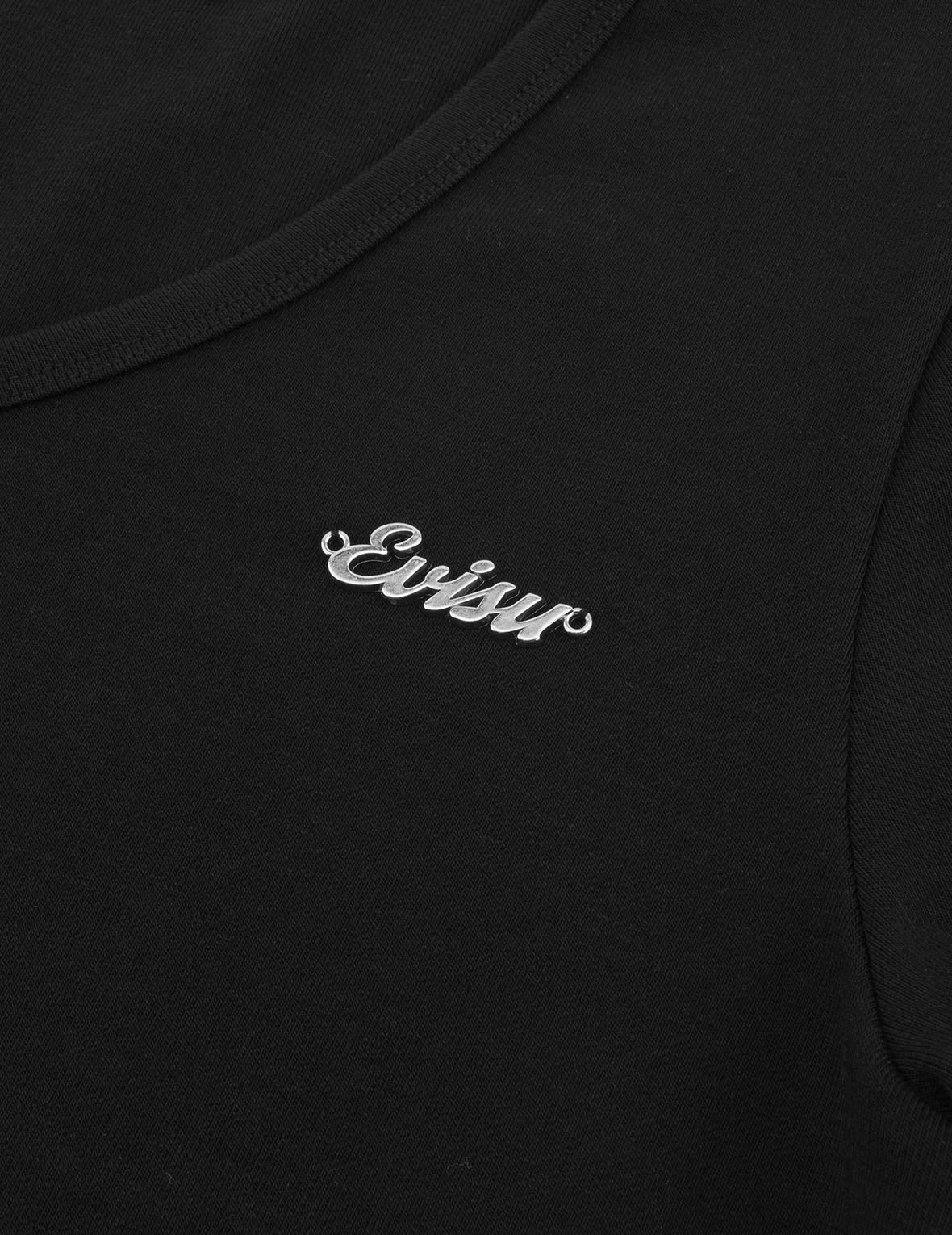 Evisu Metal Trim V-Neck Fashion Fit T-shirt - 5