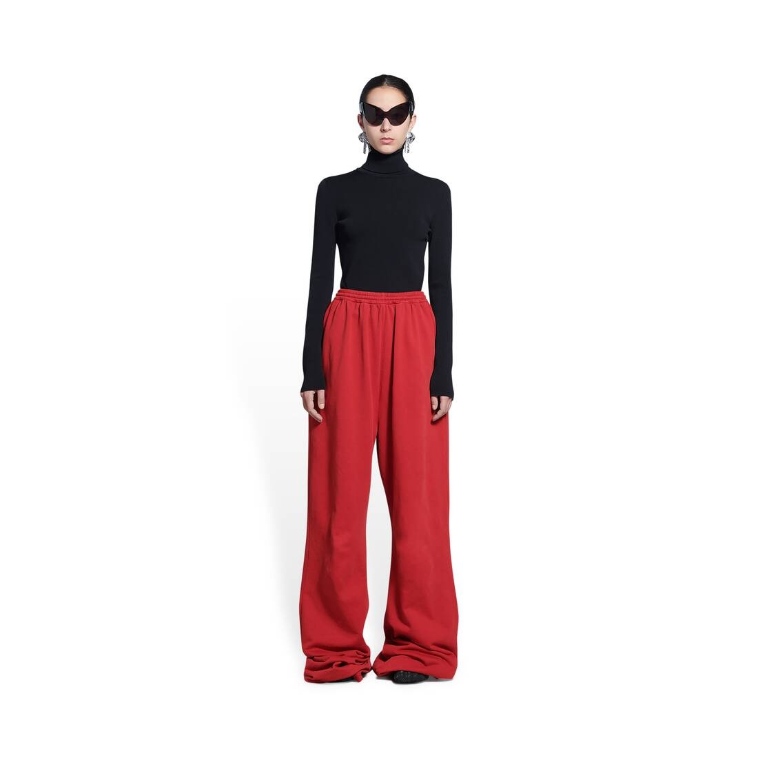 Women's Baggy Pants in Red - 2