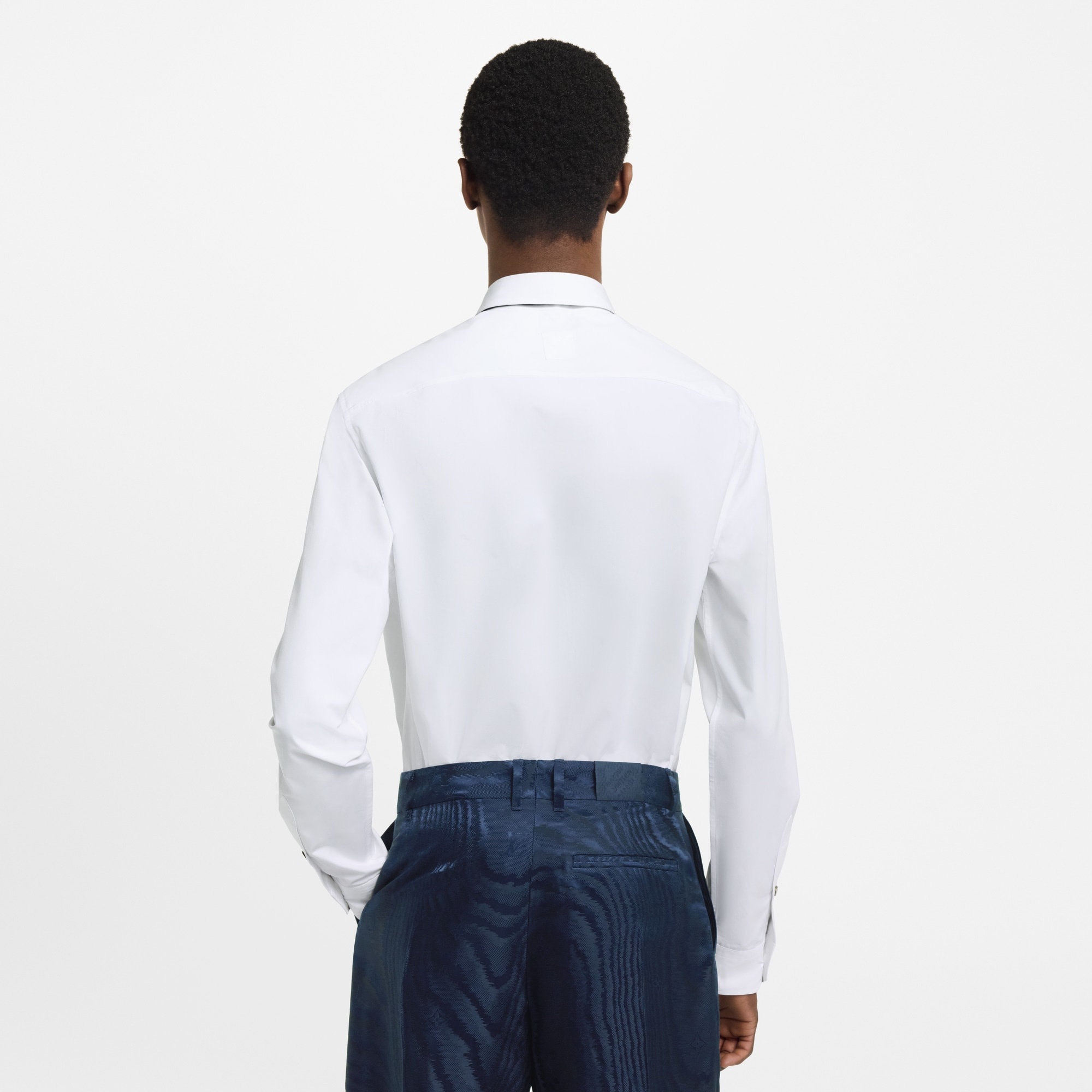 Embossed Signature Long-Sleeved Cotton Shirt - 3