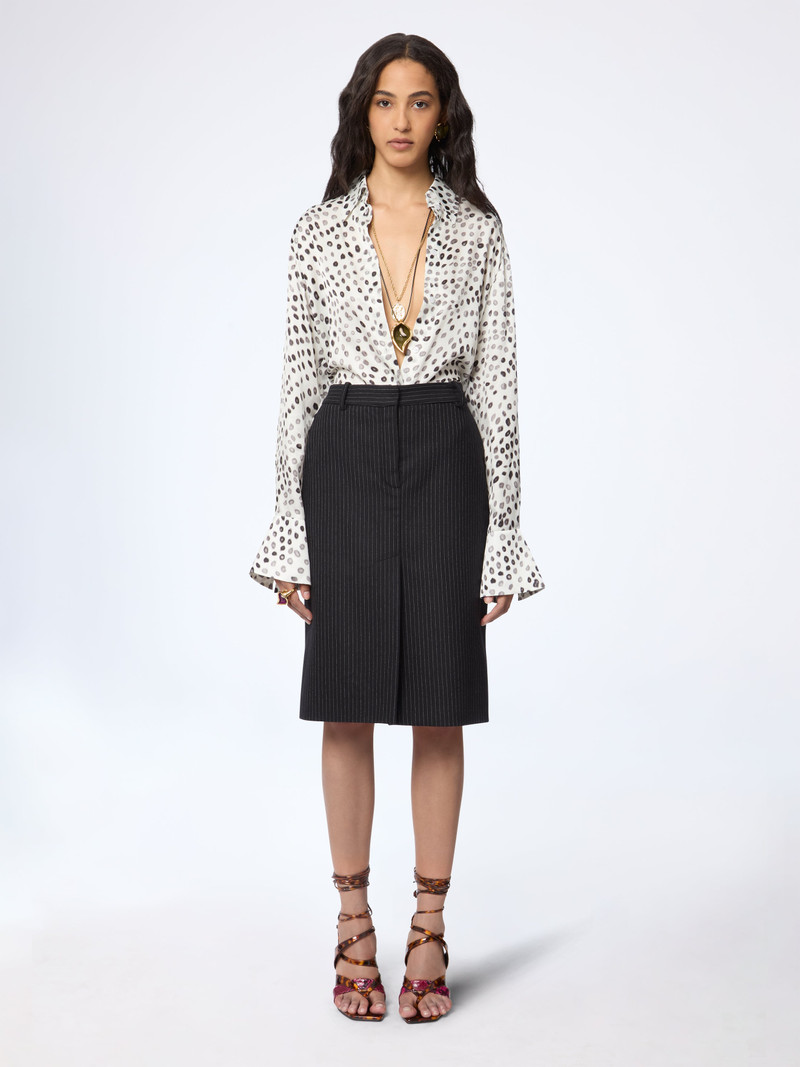NINA RICCI Polka Dot Satin Shirt With Bell Cuffs outlook