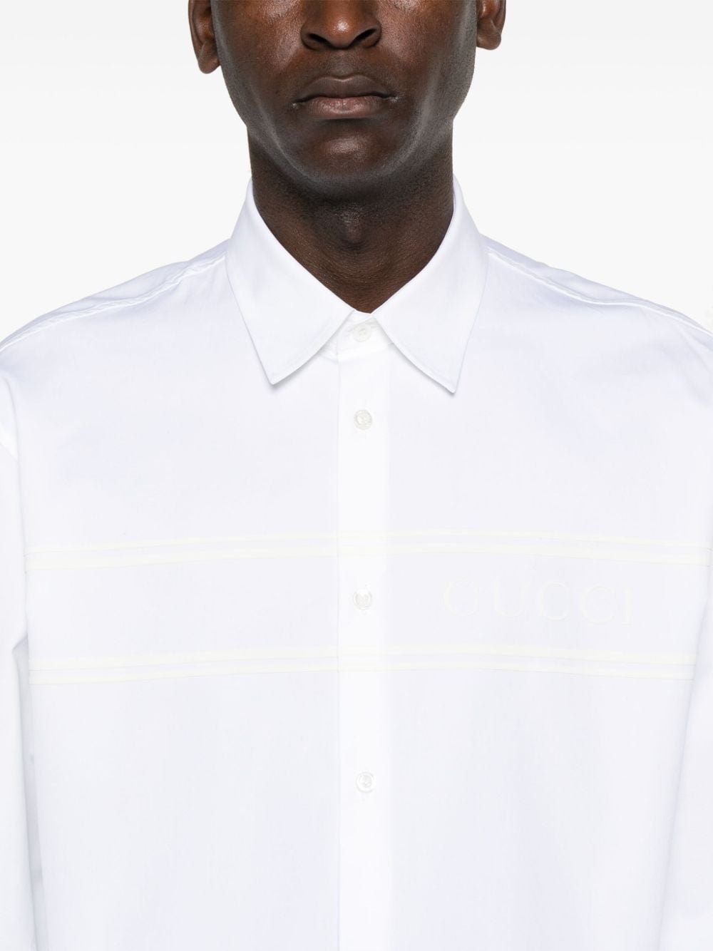 logo-appliquÃ© cotton shirt - 5