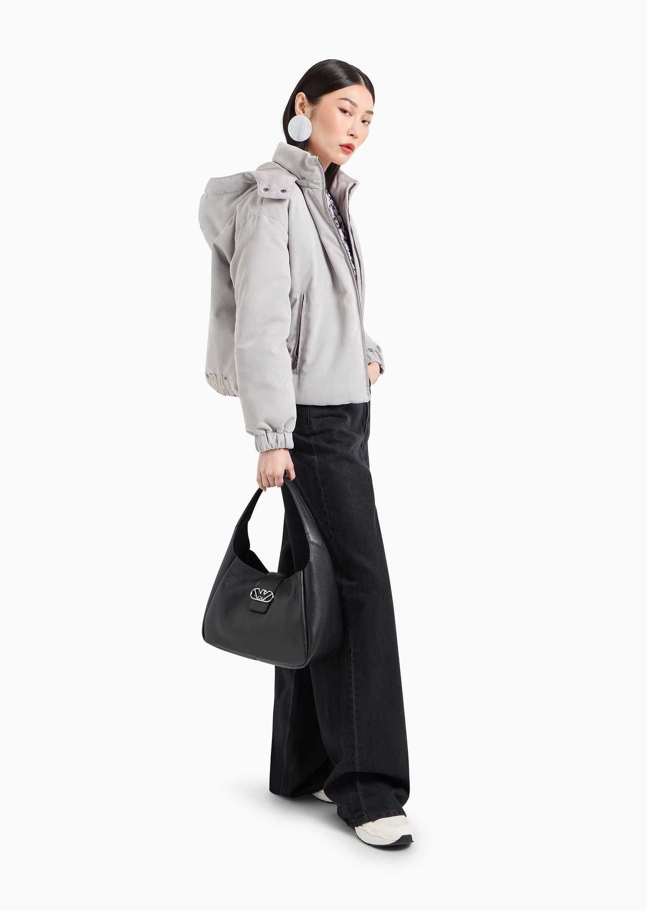 Leather hobo shoulder bag with eagle buckle - 6
