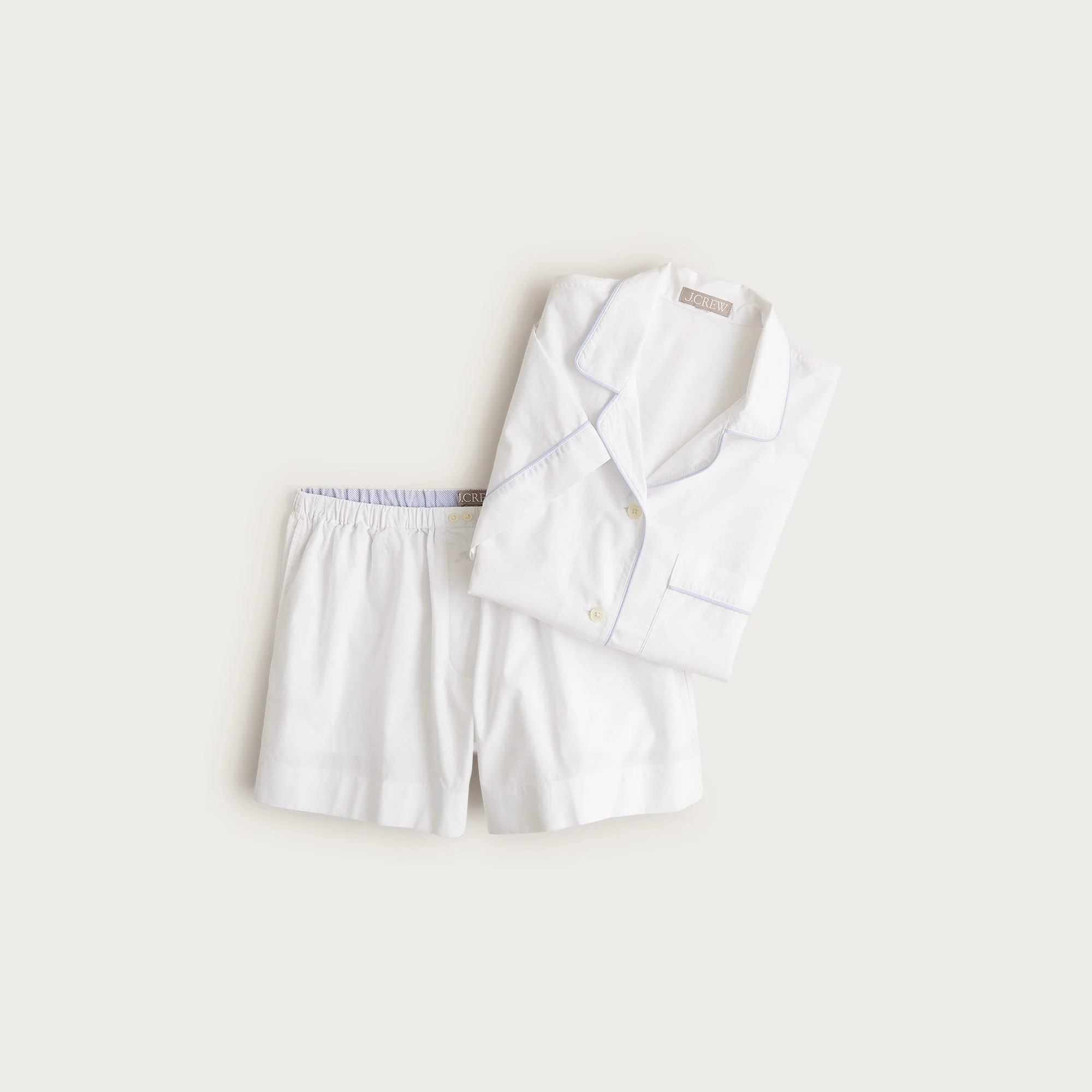 Pajama short set in end-on-end cotton - 1