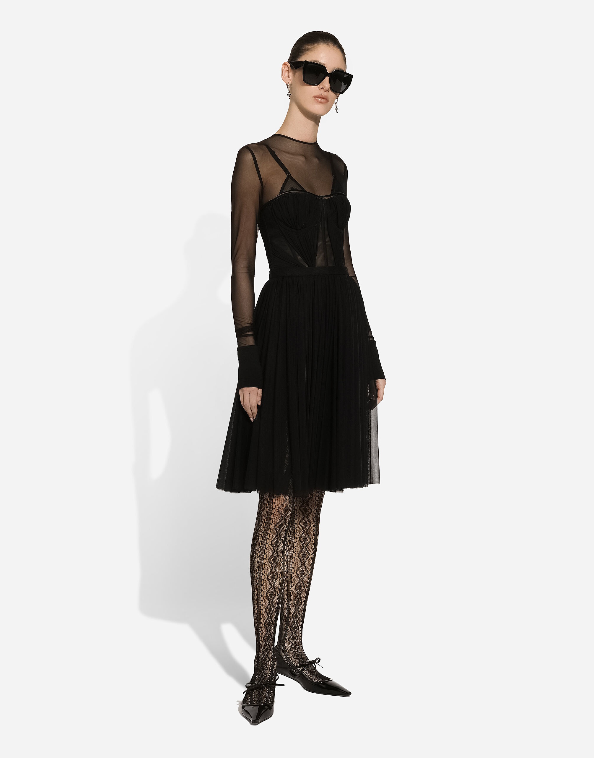 Light tulle dress with corset details - 5