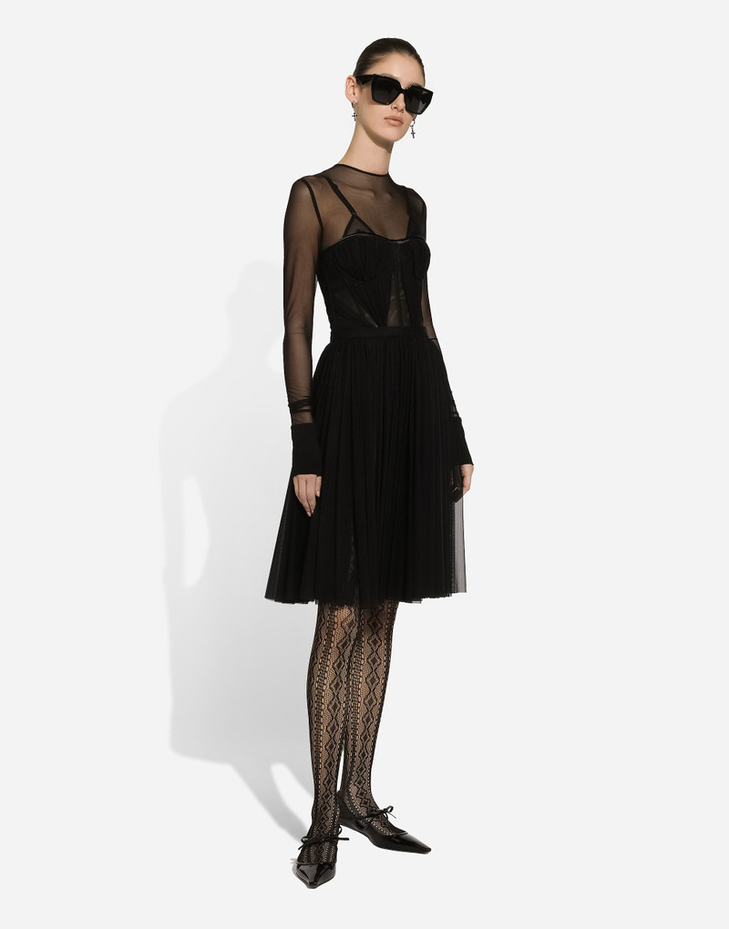 Light tulle dress with corset details 5