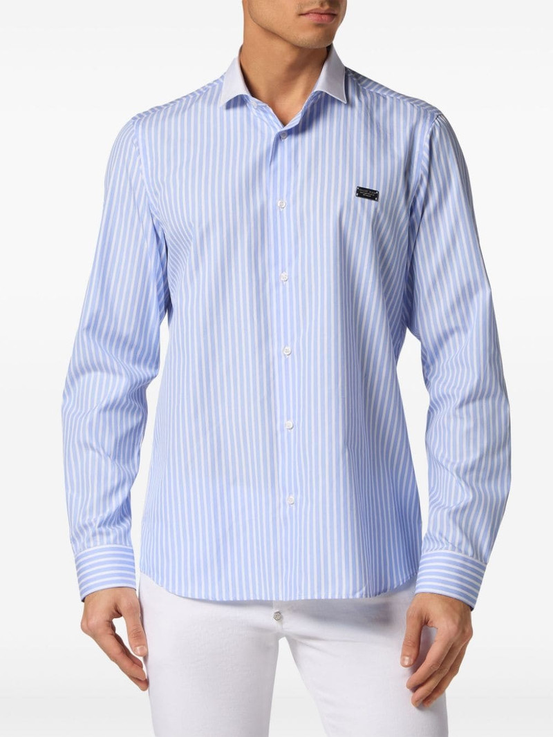 PHILIPP PLEIN Sugar Daddy striped cotton shirt outlook