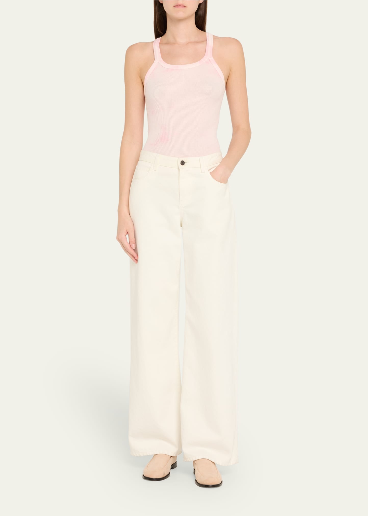 Ribbed Scoop-Neck Tank Top - 2