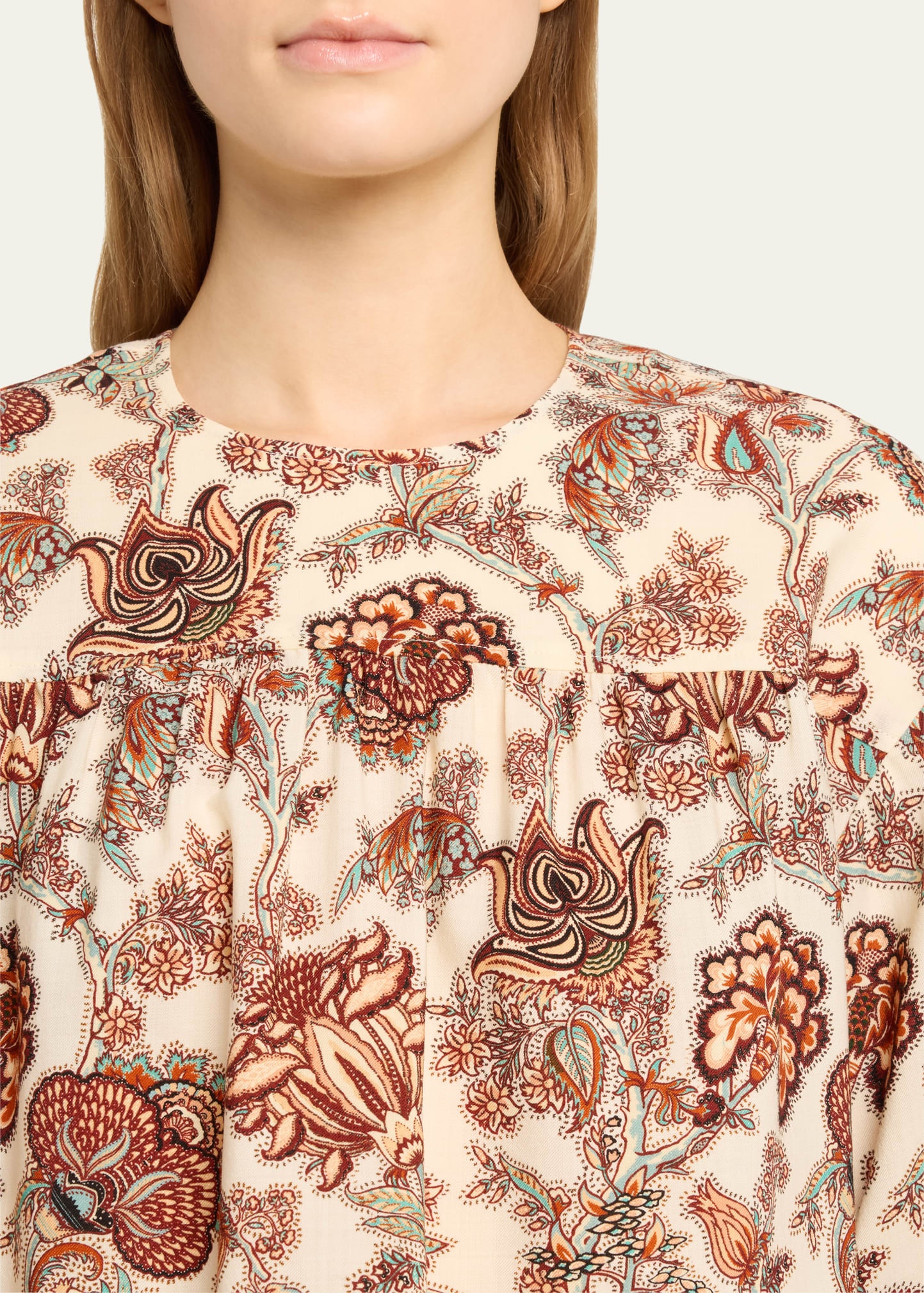 Esen Wool-Blend Floral-Print Blouse - 5