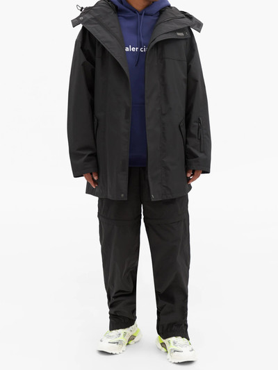 BALENCIAGA High-neck zipped hooded coat outlook