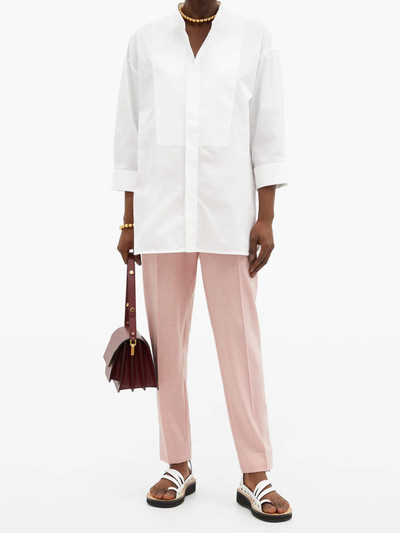 Marni Oversized cotton-poplin tuxedo shirt outlook