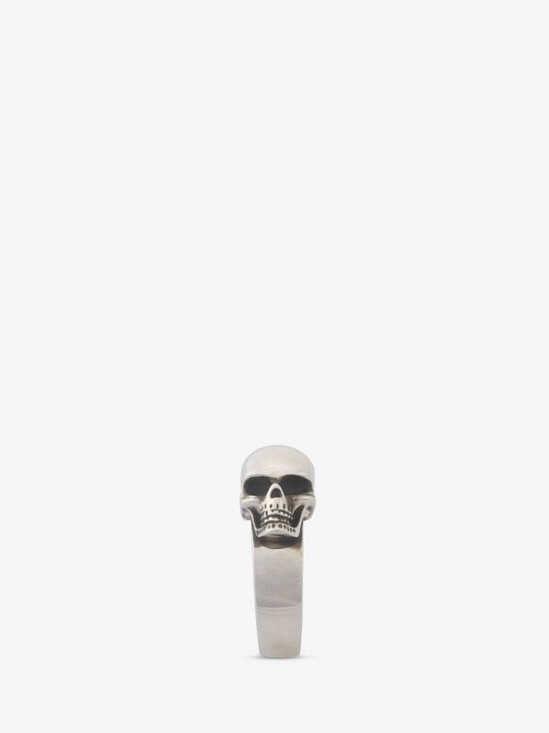 Alexander McQueen Men's The Side Skull Ring in Antique Silver outlook
