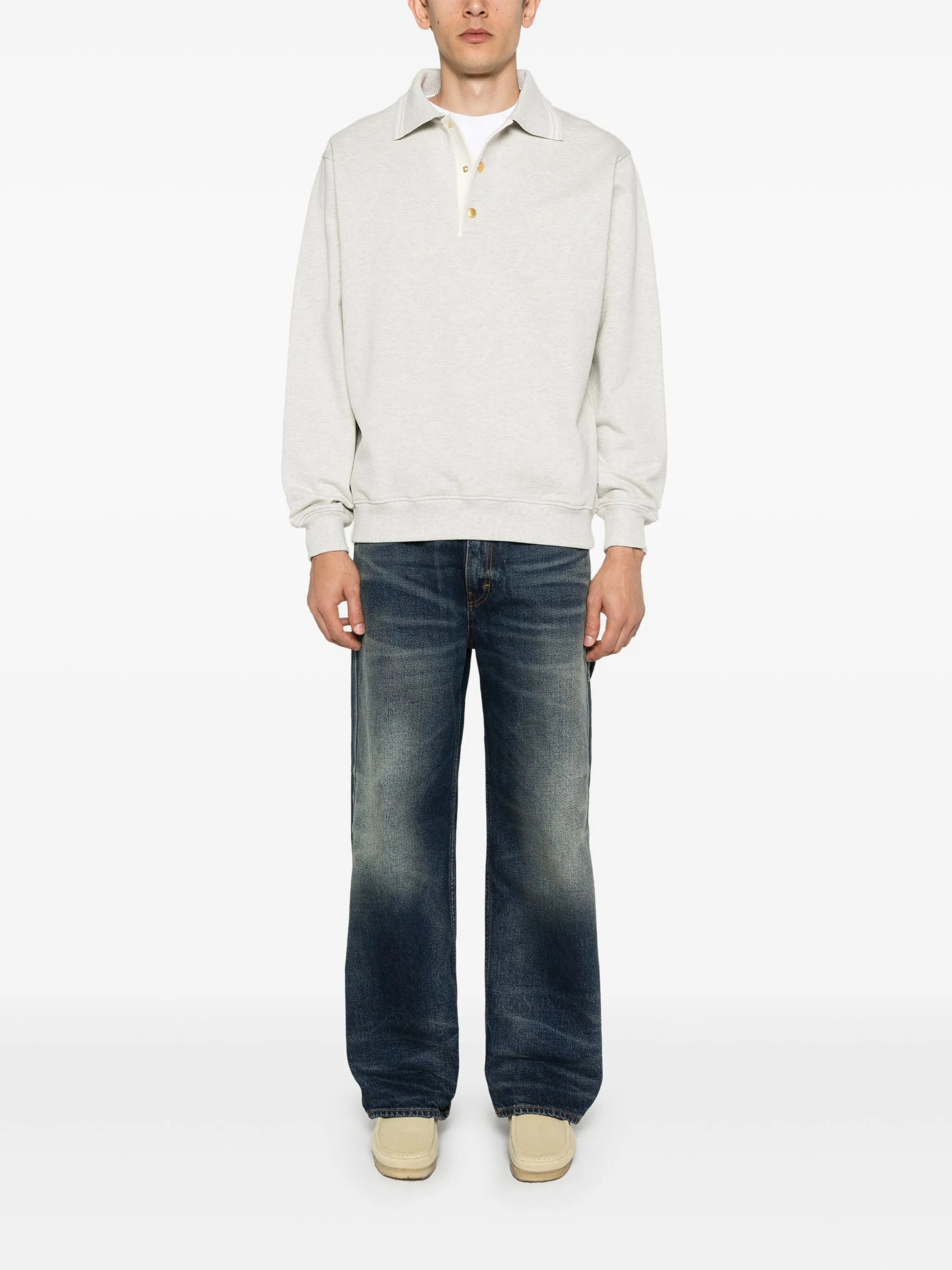 Drole De Monsieur Embroidered-logo Cotton Jumper - 3