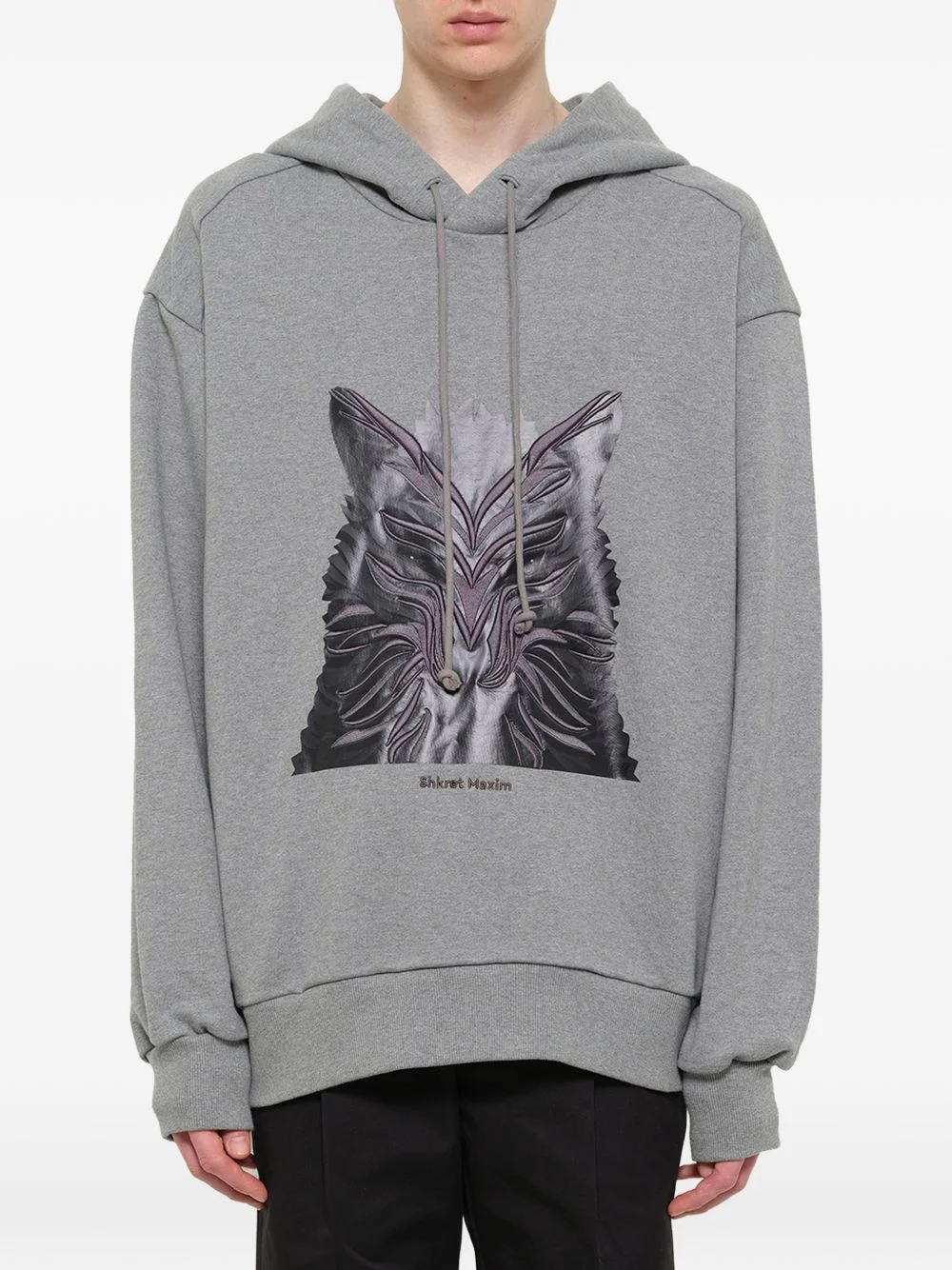 wolf print hoodie - 1