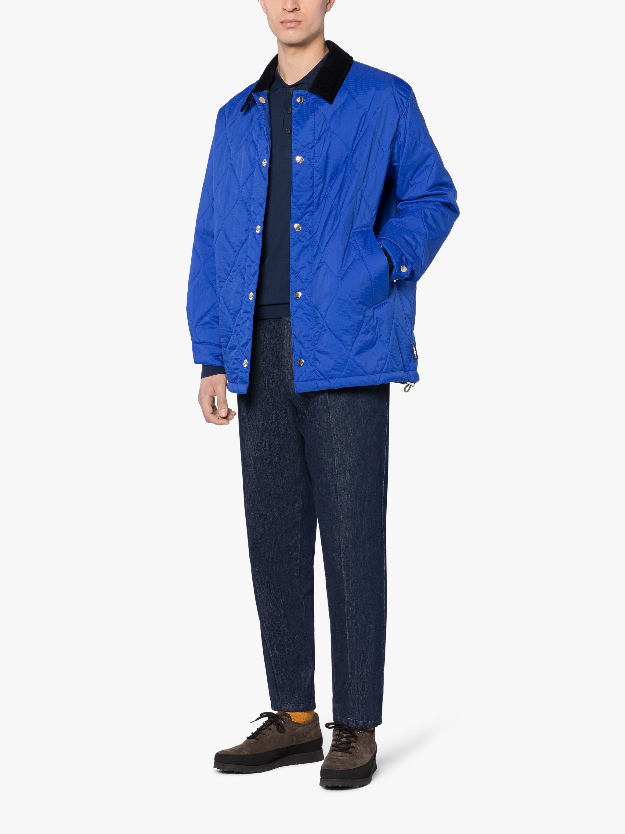 TEEMING BLUE NYLON QUILTED COACH JACKET - 4