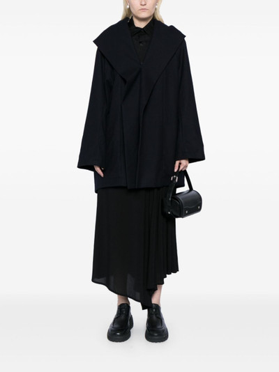 Yohji Yamamoto shawl-lapels hooded jacket outlook