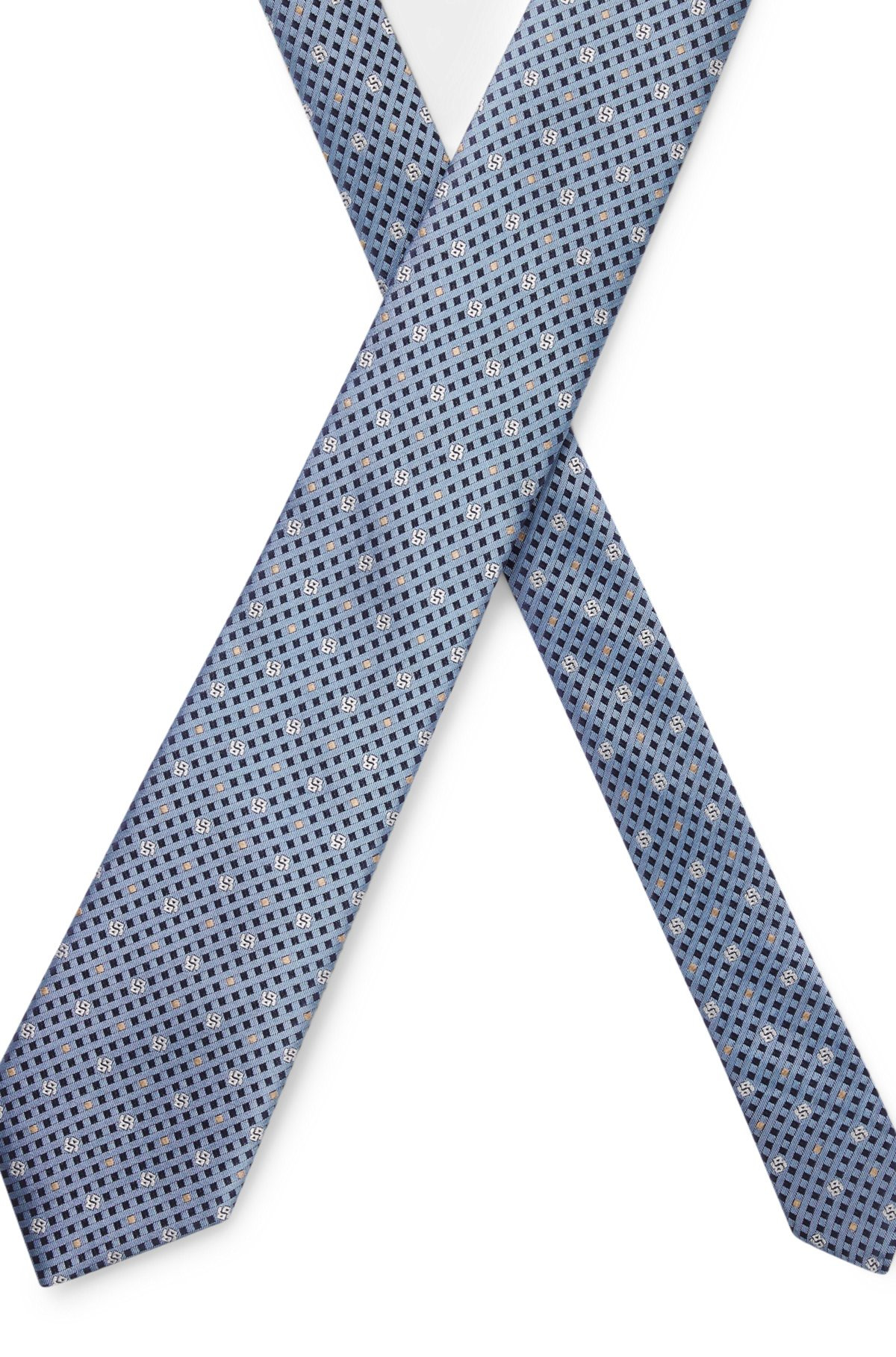 SILK TIE WITH JACQUARD DOUBLE B MONOGRAMS - 4