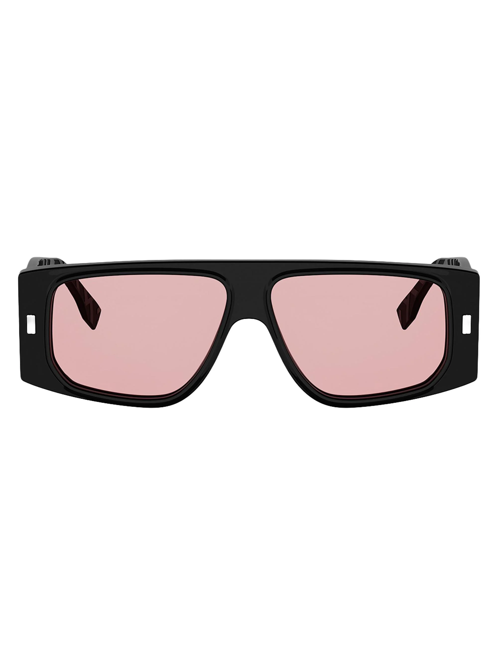 Women's 56MM Rectangular Sunglasses - Shiny Black Violet - 1