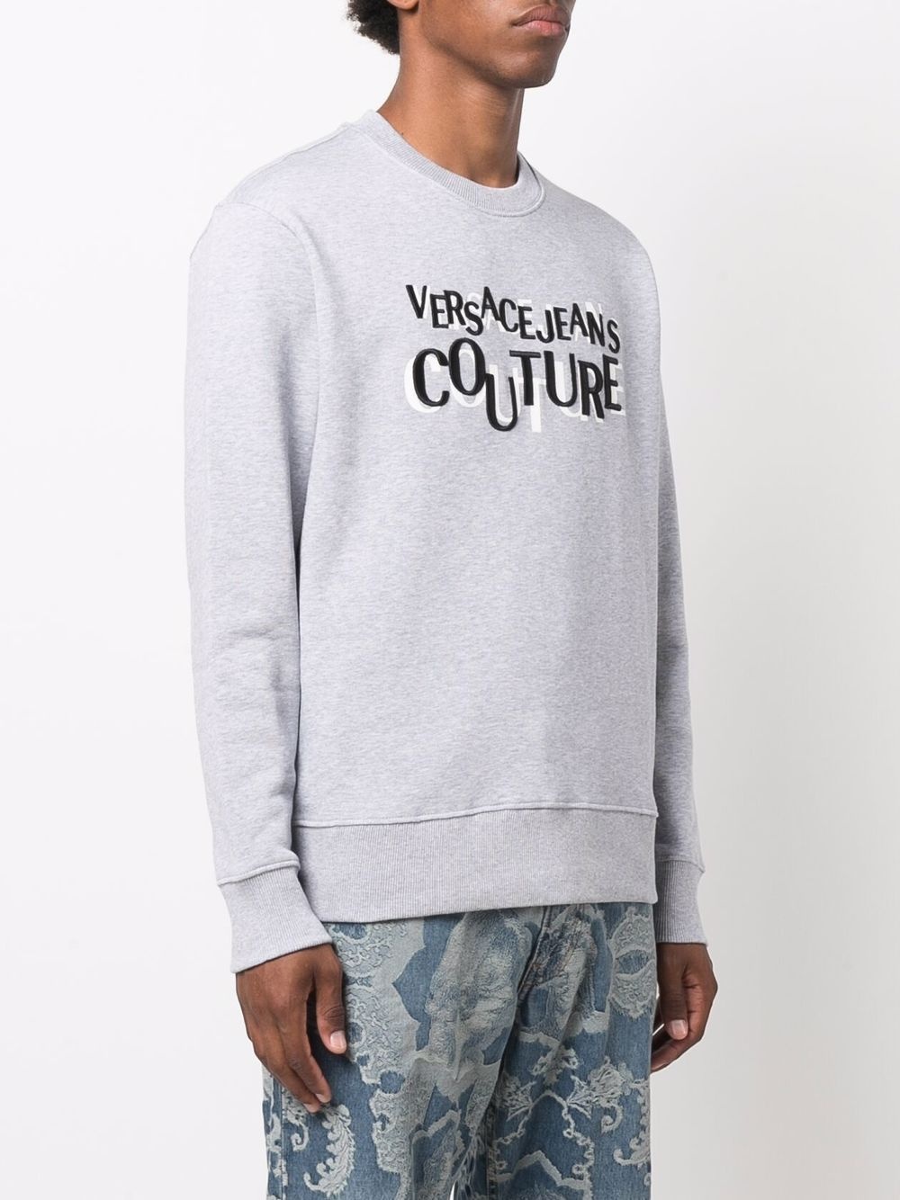 embroidered logo cotton sweatshirt - 3