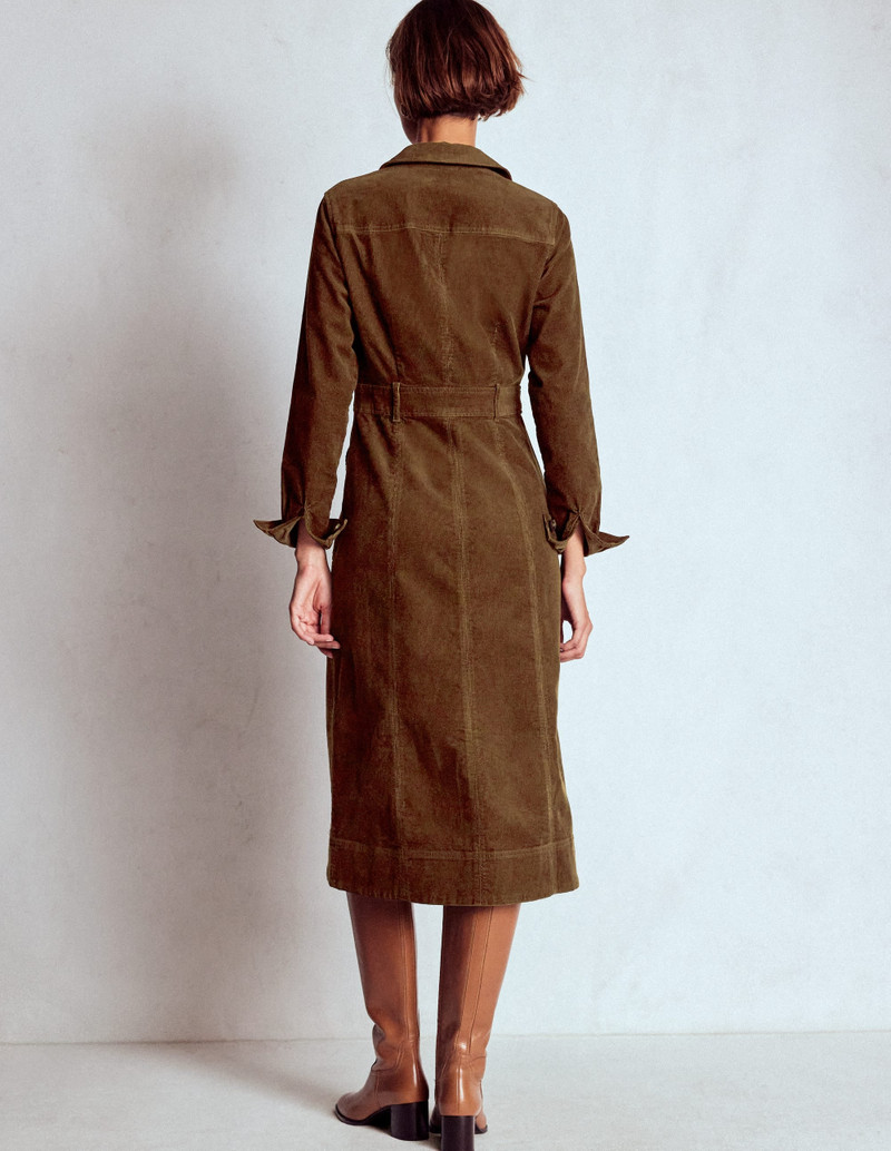 Amanda Cord Midi Dress-Raw Umber 4