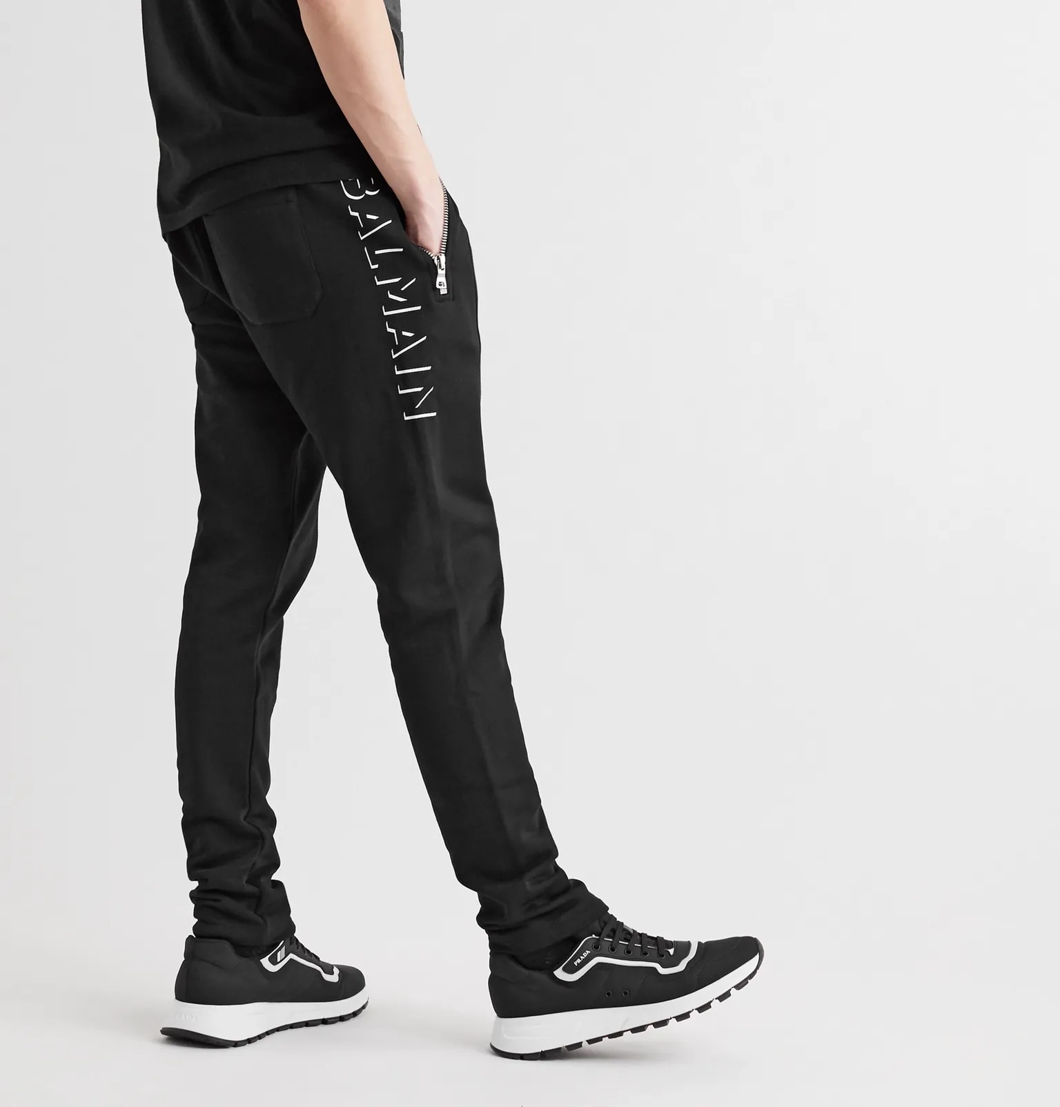 Tapered Logo-Print Loopback Cotton-Jersey Sweatpants - 4