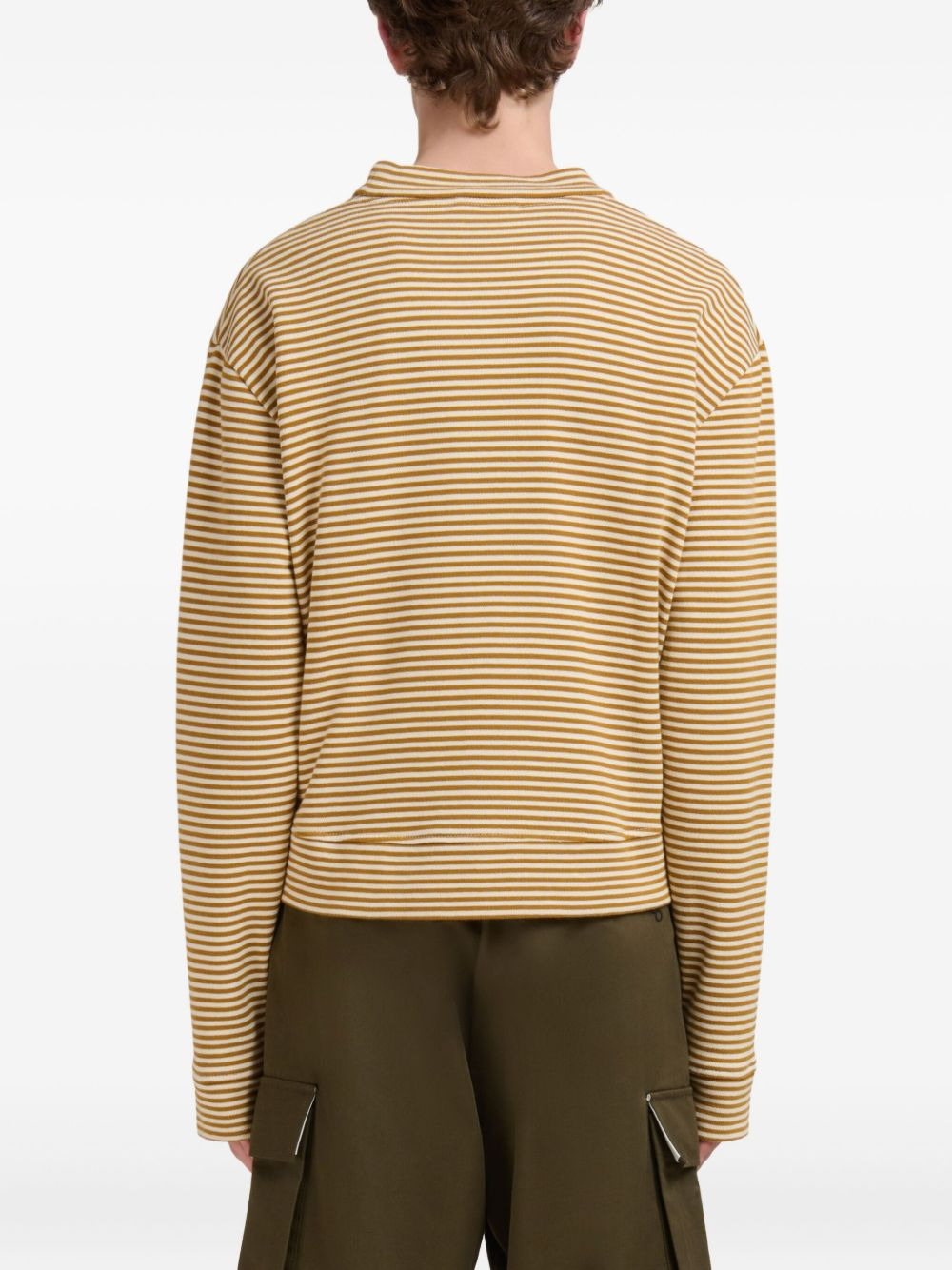 striped button-up cardigan - 4