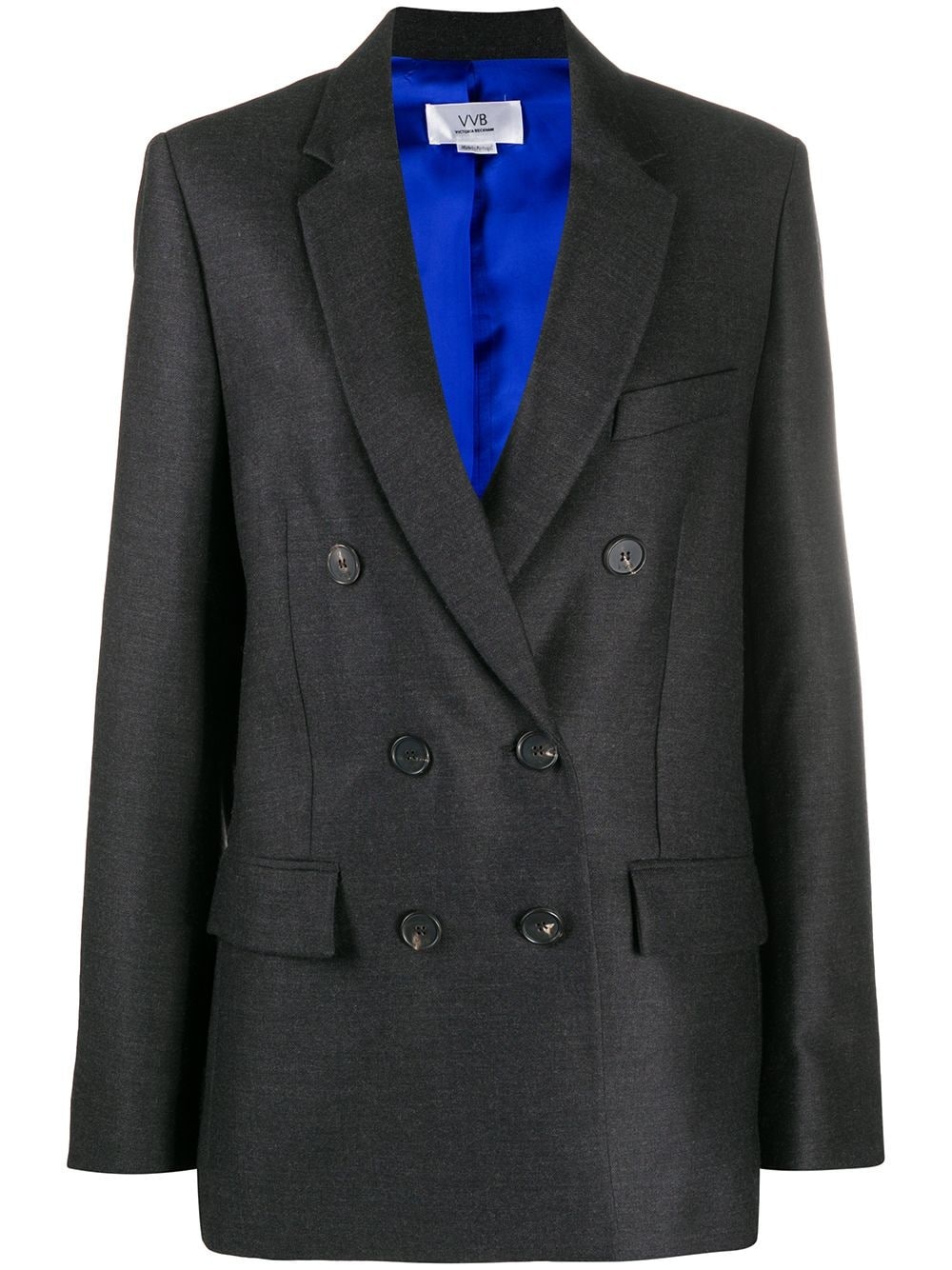 double-breasted fitted blazer - 1