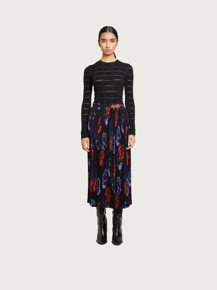 PLEATED WOOL SKIRT - 4