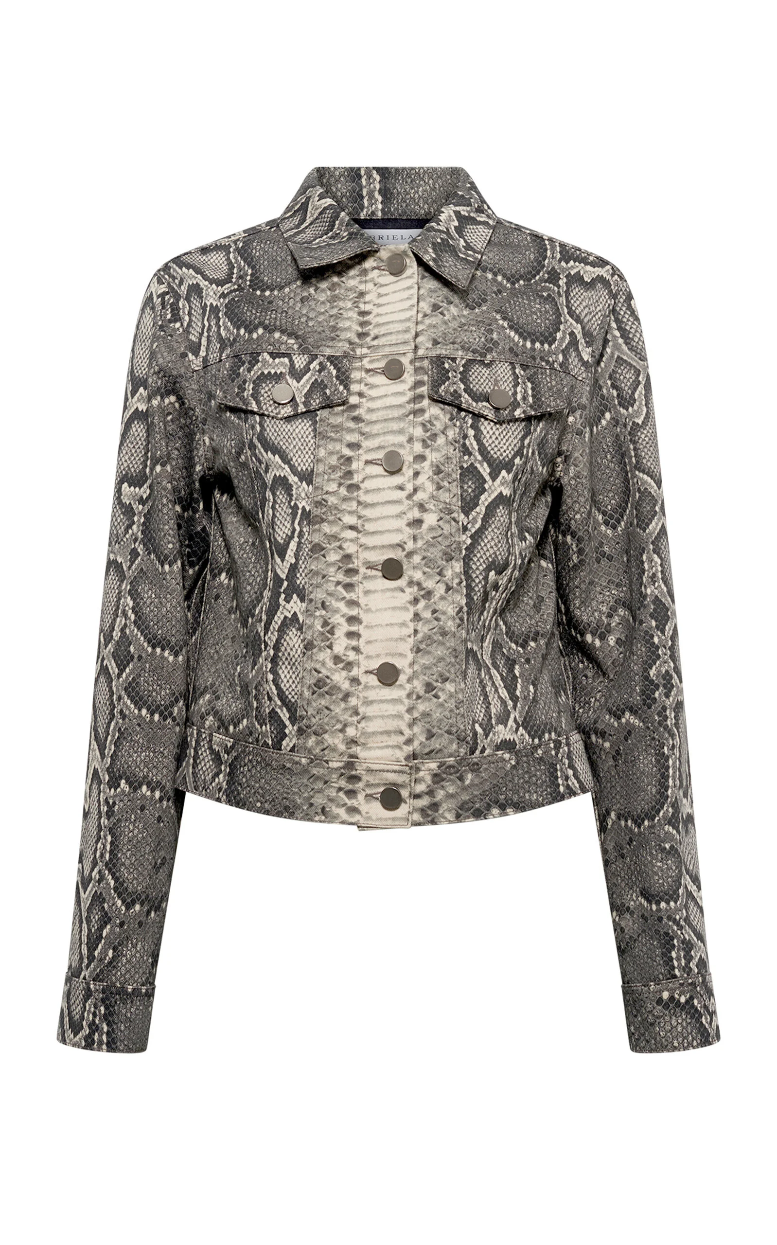Bronte Snake-Printed Denim Jacket grey - 1