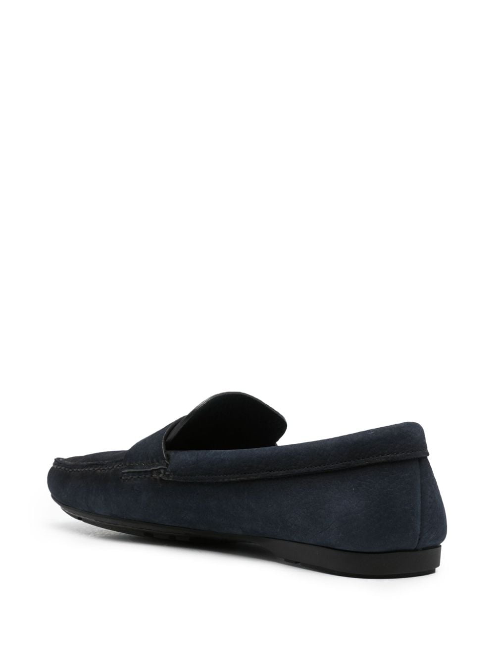pebbled-leather loafers - 4