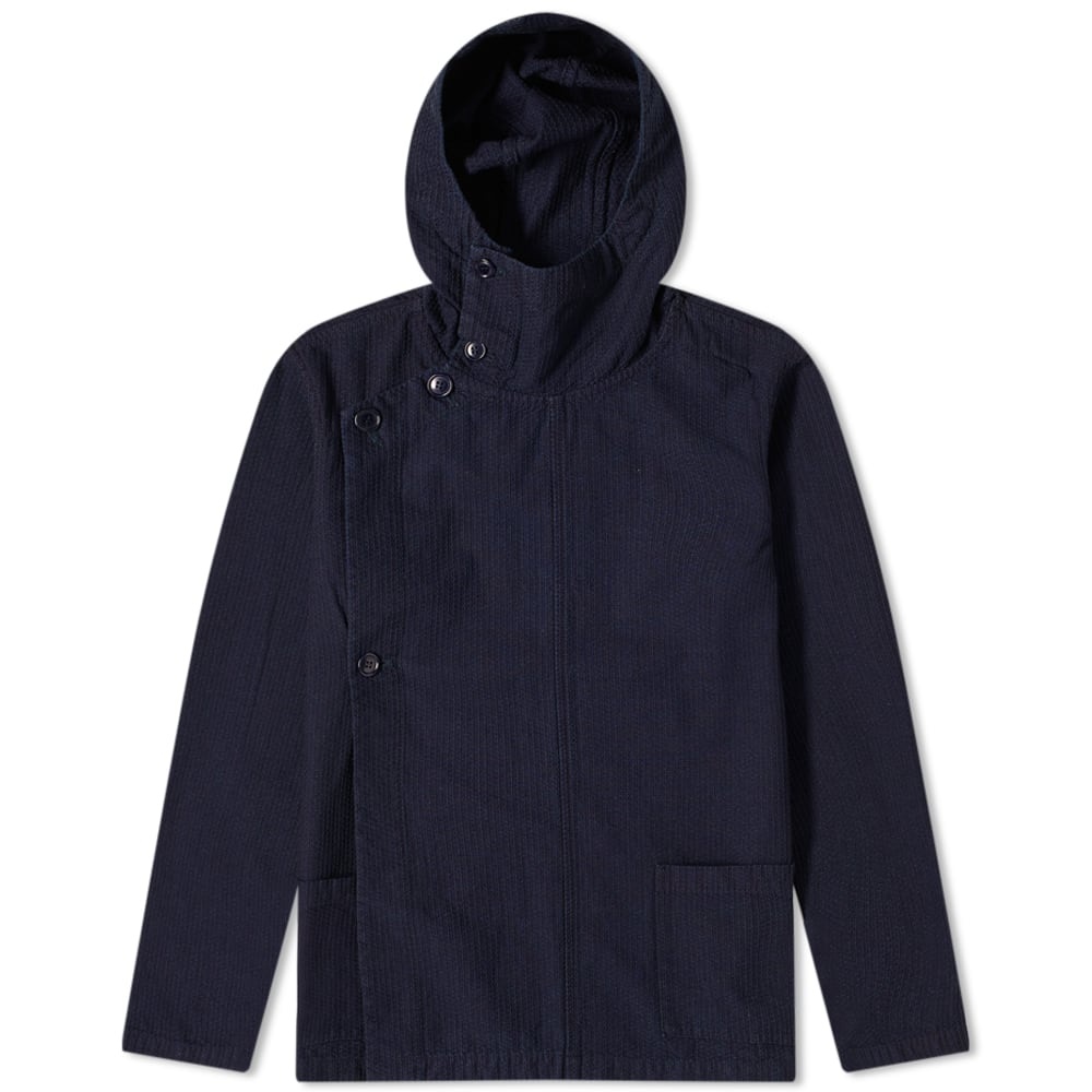 Blue Blue Japan Sashiko Asymmetric Hooded Jacket - 1