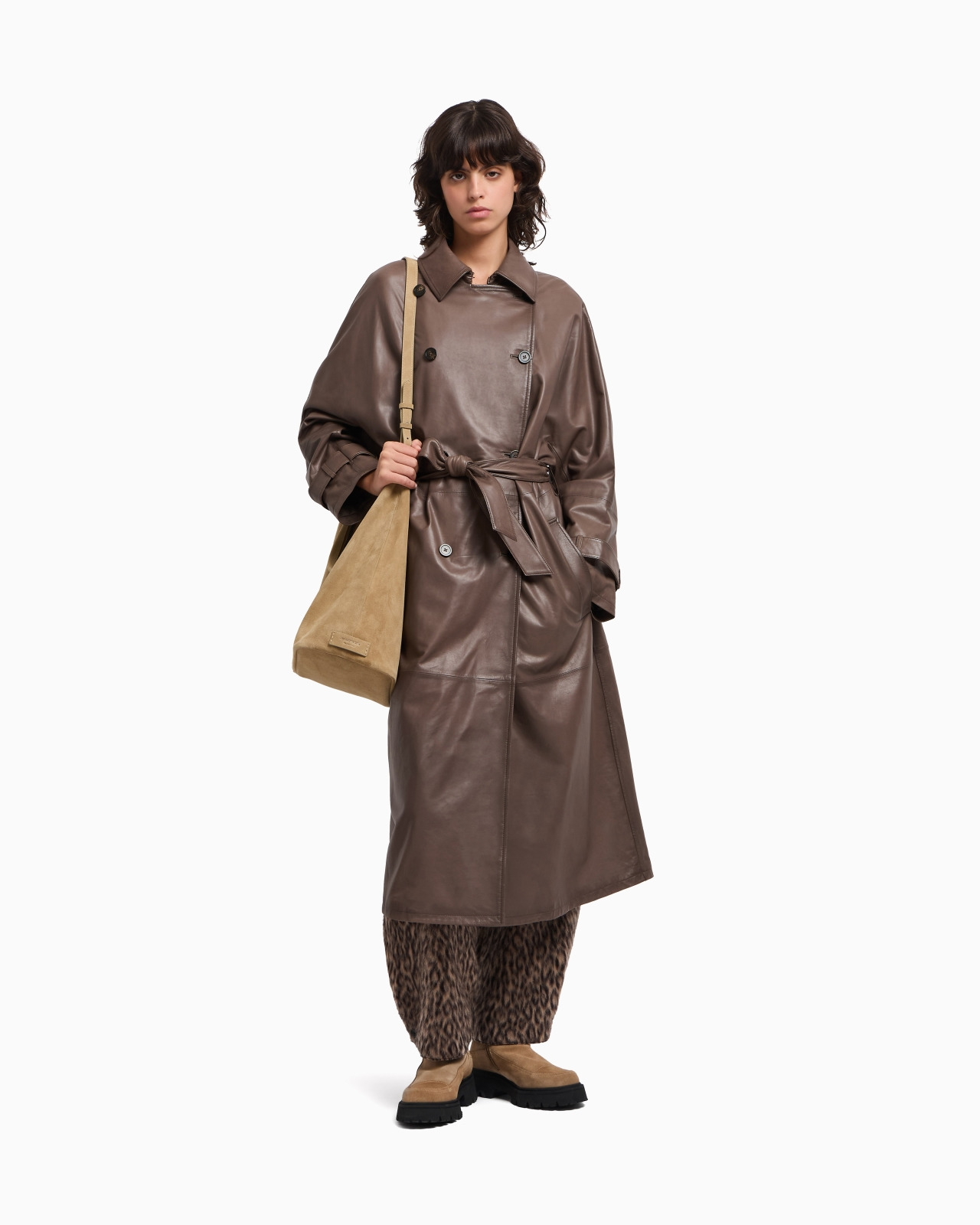 NAPPA-LAMBSKIN, DOUBLE-BREASTED TRENCH COAT WITH BELT - 2