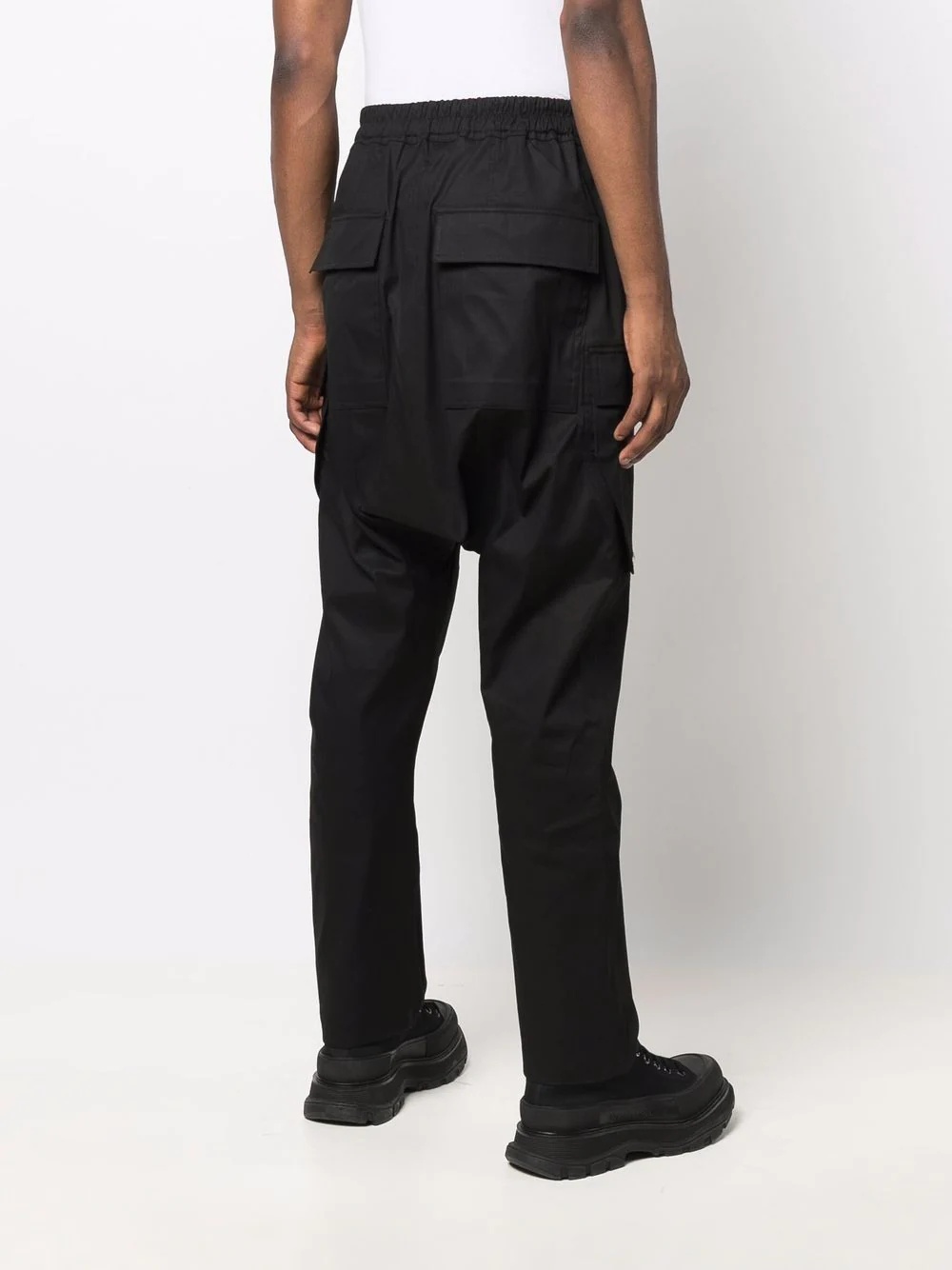 drawstring drop-crotch trousers - 4