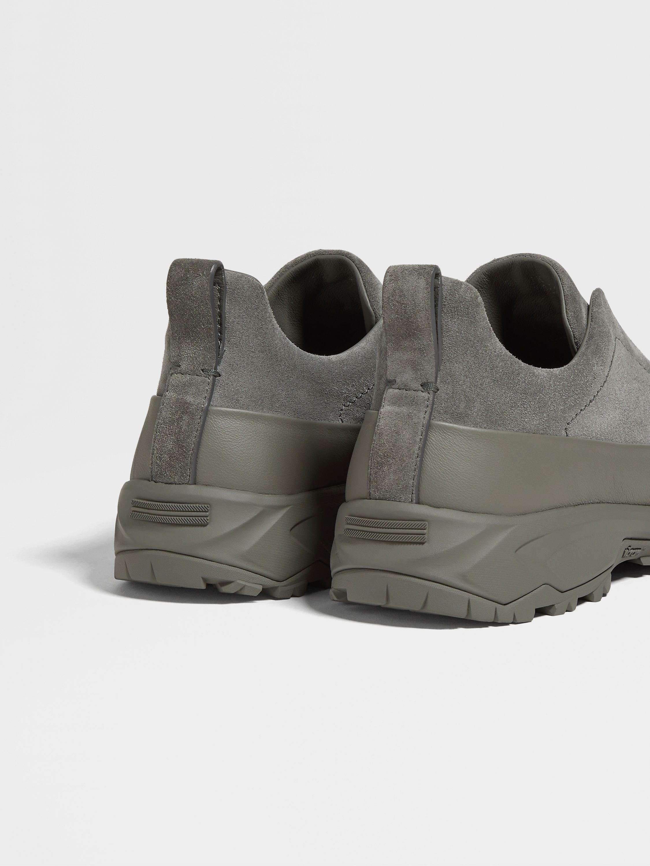 GREY SUEDE AND LEATHER TRIPLE STITCH™ MONTE SNEAKERS - 3
