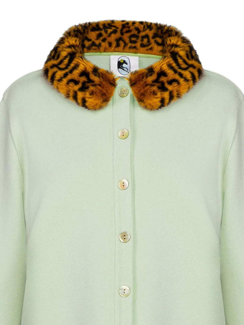 SLEEPER Carmela animal-print collar cardigan outlook