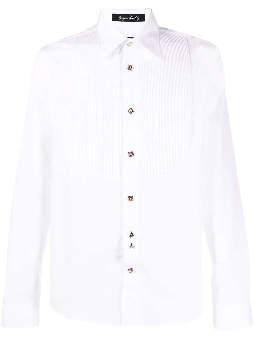 buttoned smock-panel shirt - 1