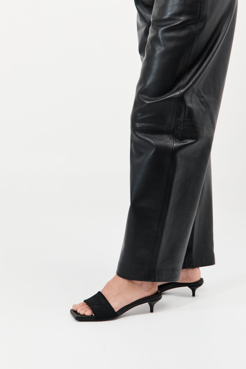 Pony Hair Minimal Heel - Black - 2