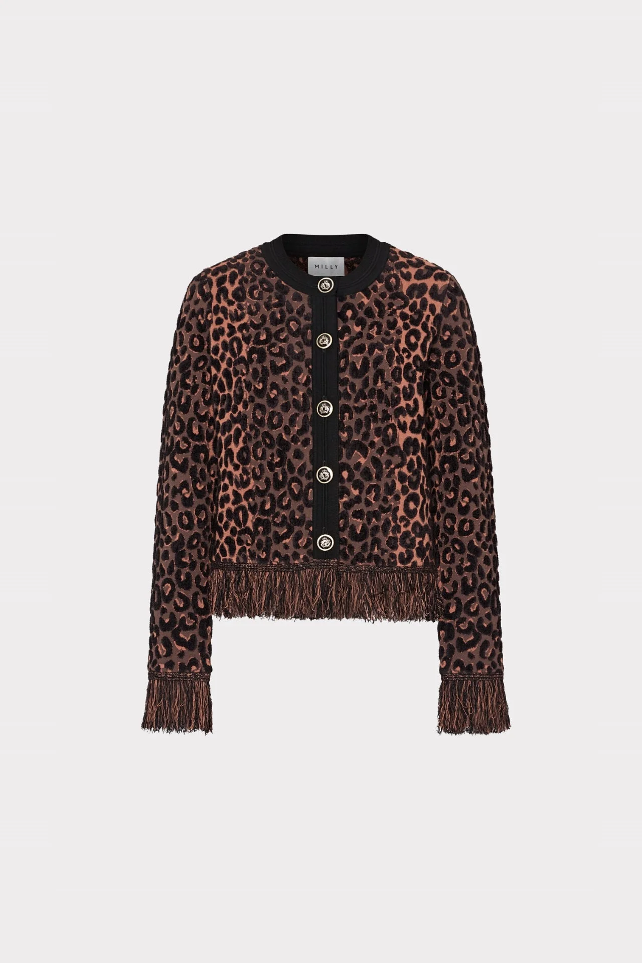 Leopard Fringe Cardigan Jacket - 1