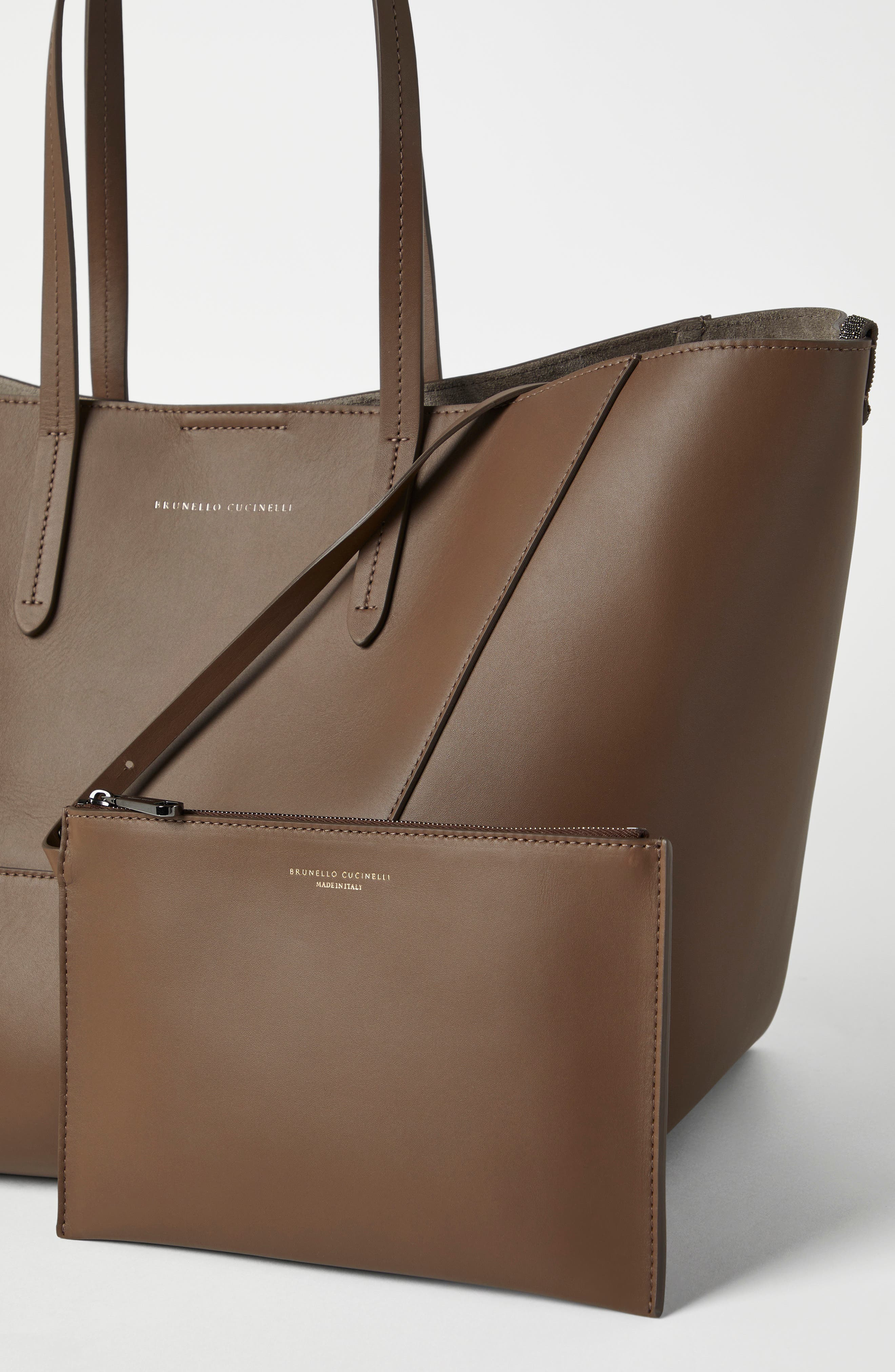 Brunello Cucinelli Calfskin BC Duo bag in Brown Gianduia at Nordstrom - 6