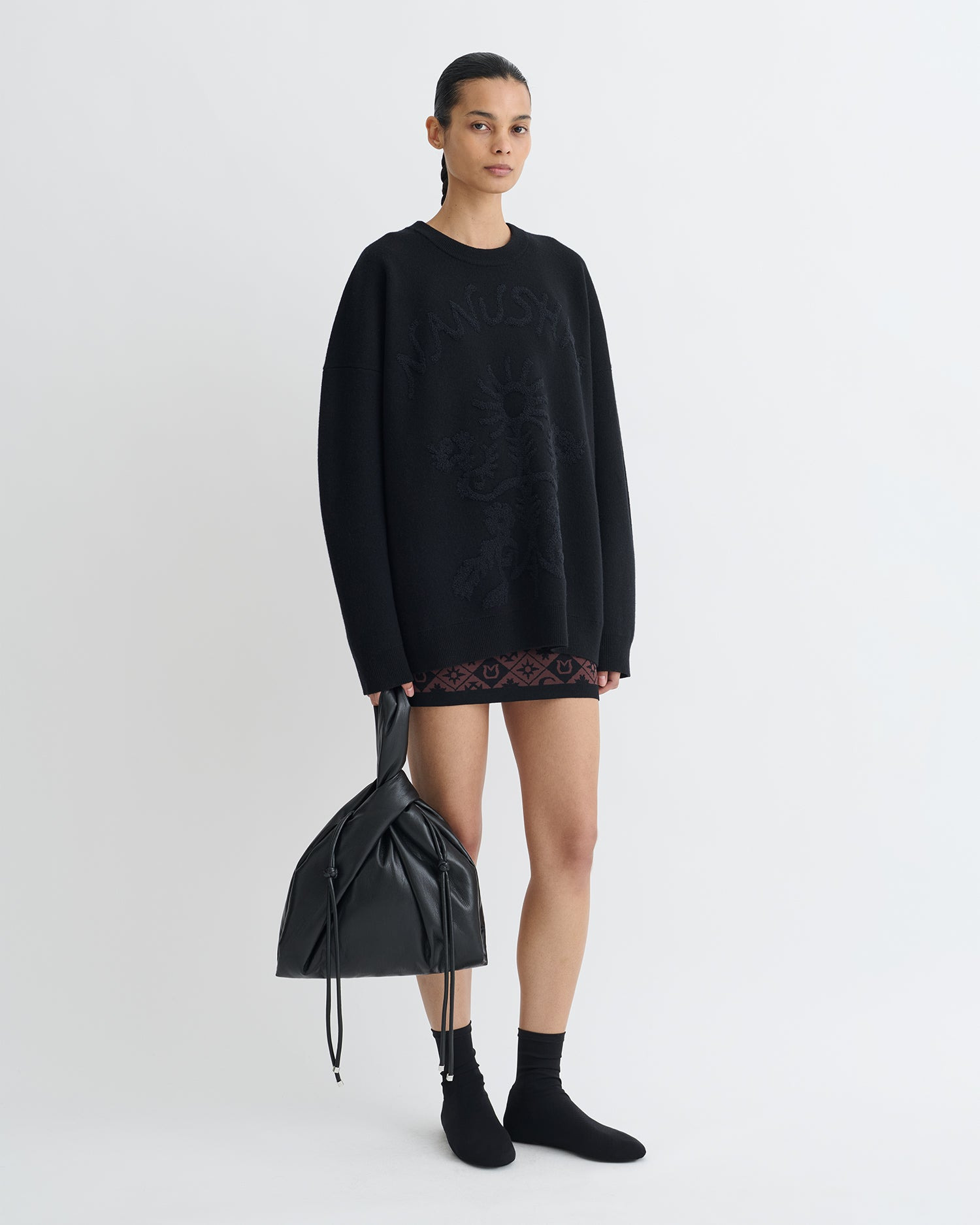 Merino and Terry Jacquard Sweater - 2