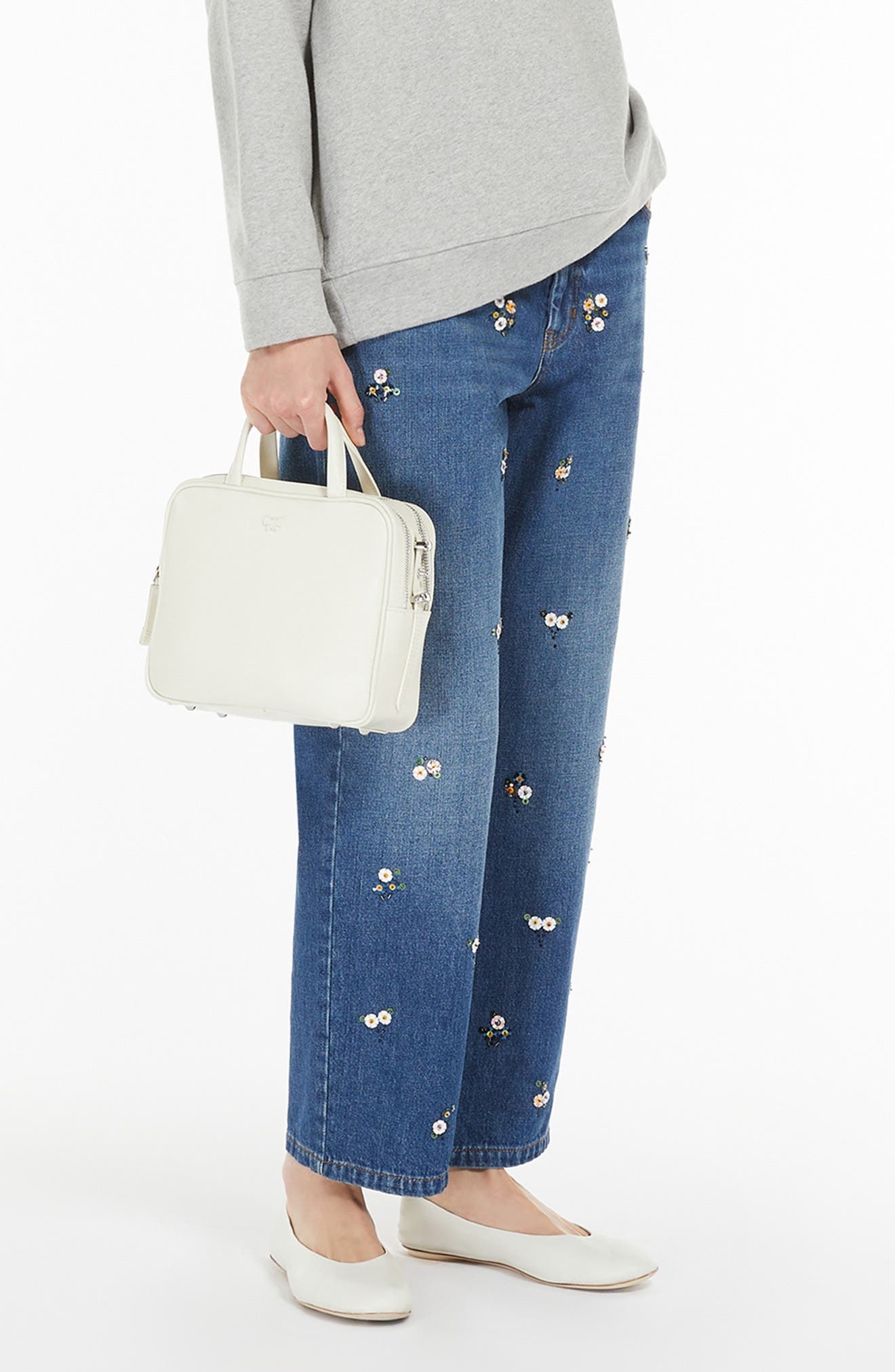 Weekend Max Mara Manetta Floral Detail Jeans in Navy at Nordstrom - 3