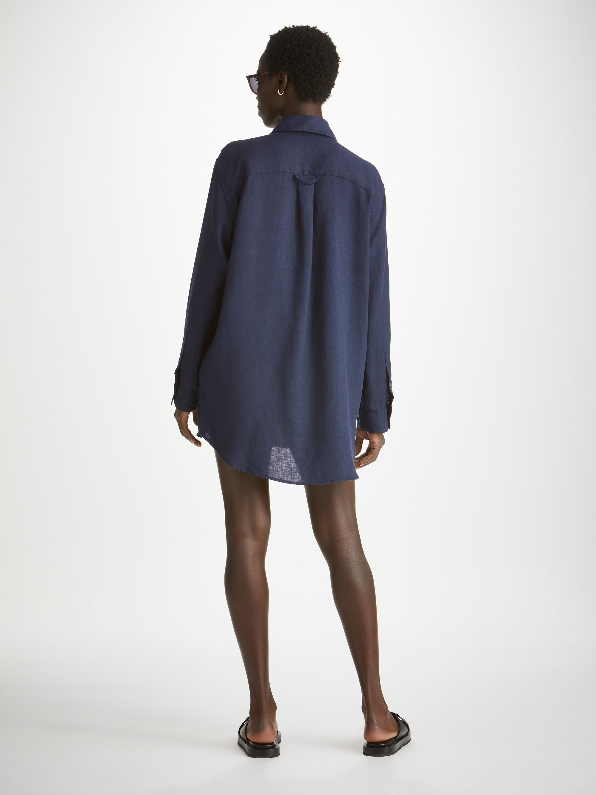 Women's Shirt Sicily Linen Navy - 4